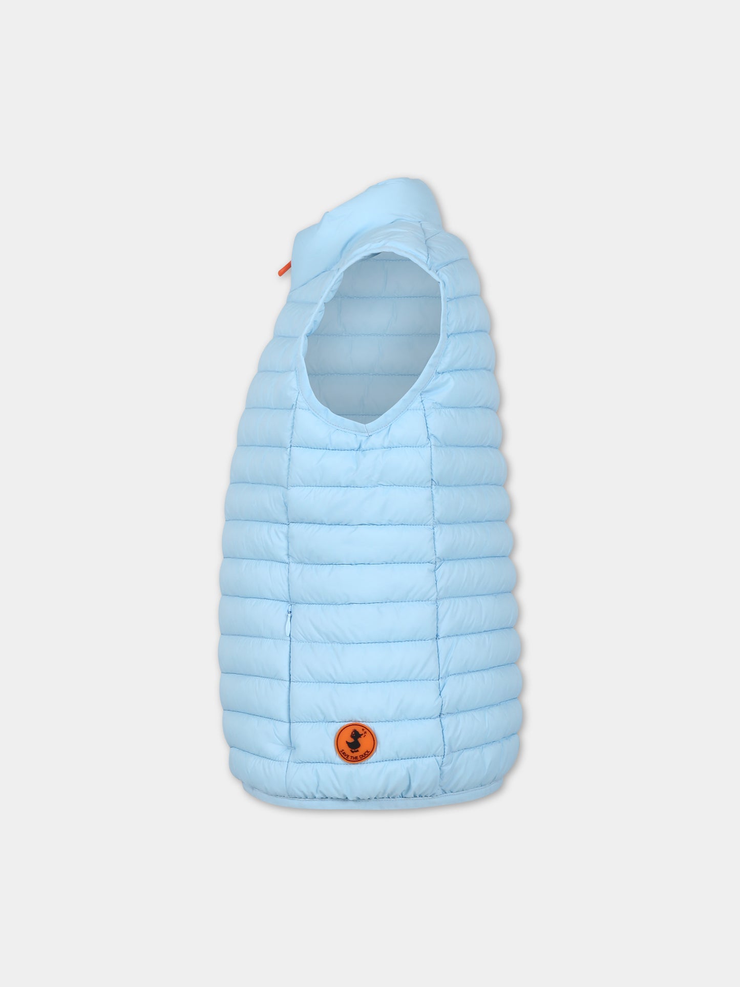 Gilet Dolin celeste per bambino con logo iconico,Save The Duck Kids,J82430X GIGA16 90036