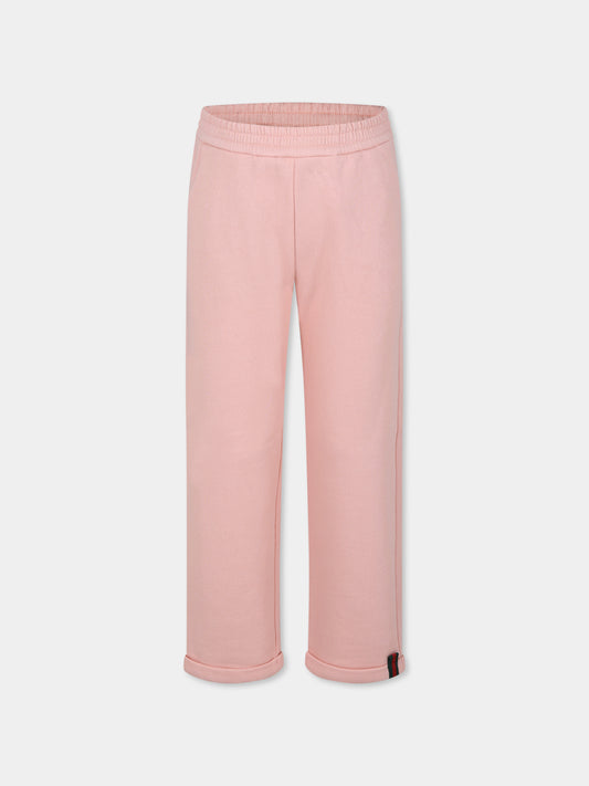 Pantaloni rosa per bambina con dettaglio Web,Gucci Kids,786753 XJGPC 5658