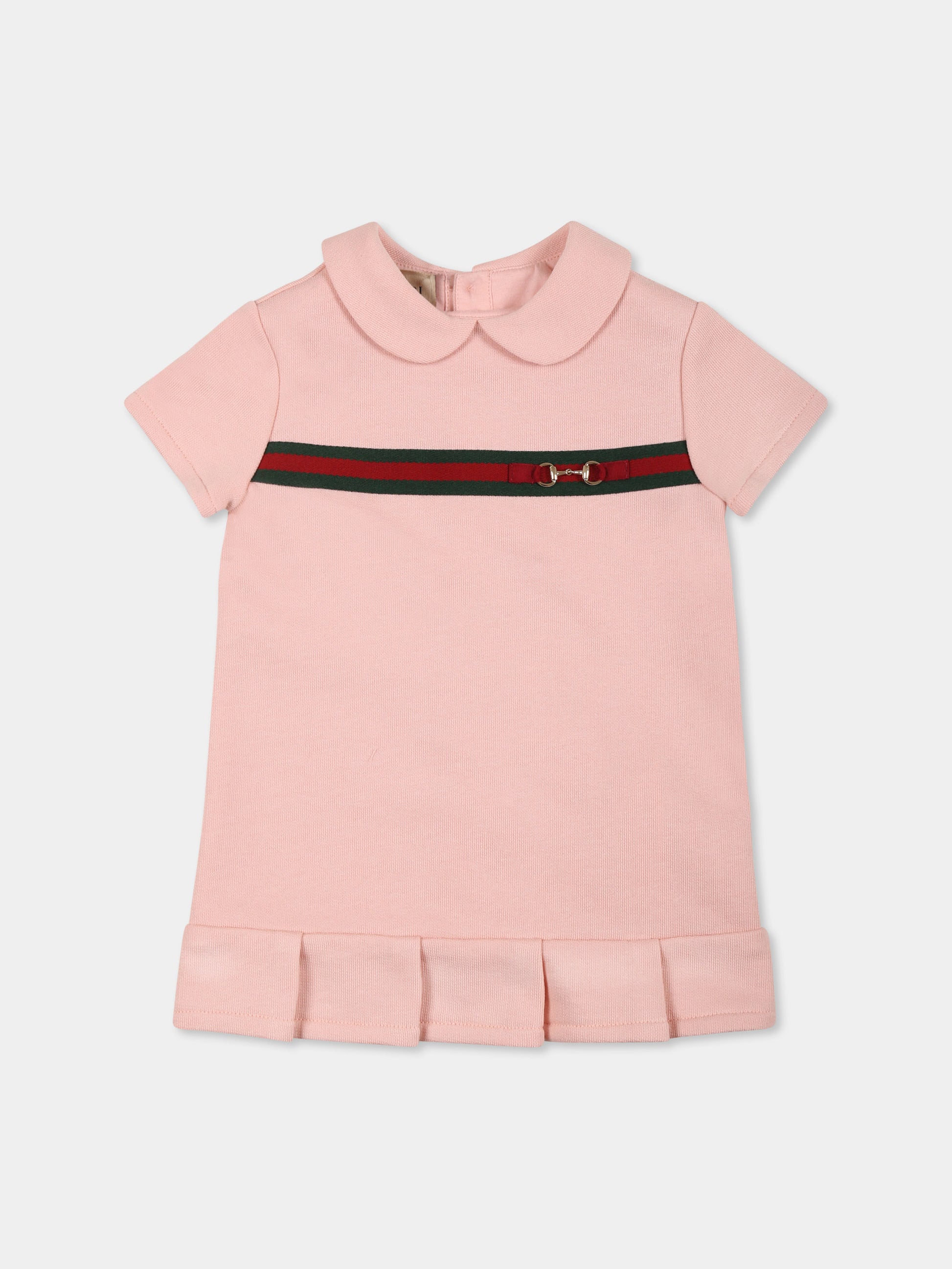 Vestito rosa per neonata con morsetto,Gucci Kids,787372 XJGPC 5658