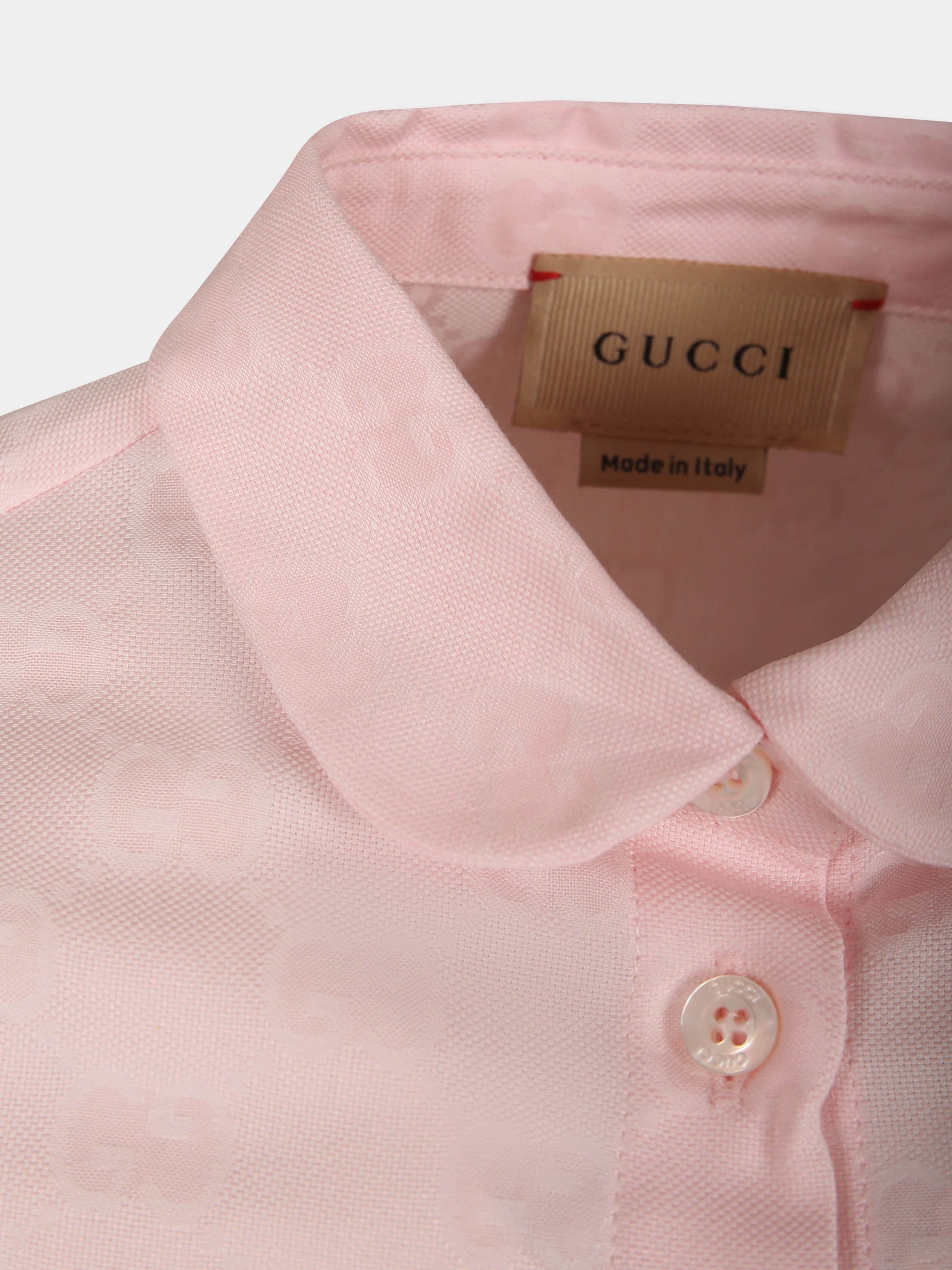 Camicia rosa per bambina con GG,Gucci Kids,793093 XWA2Q 5267