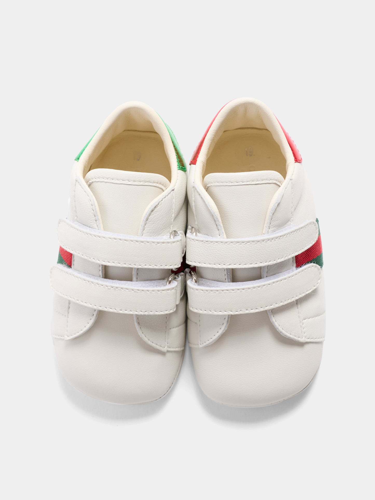 Sneakers Ace bianche per neonati con dettaglio Web,Gucci Kids,500852 BKPT0 9070