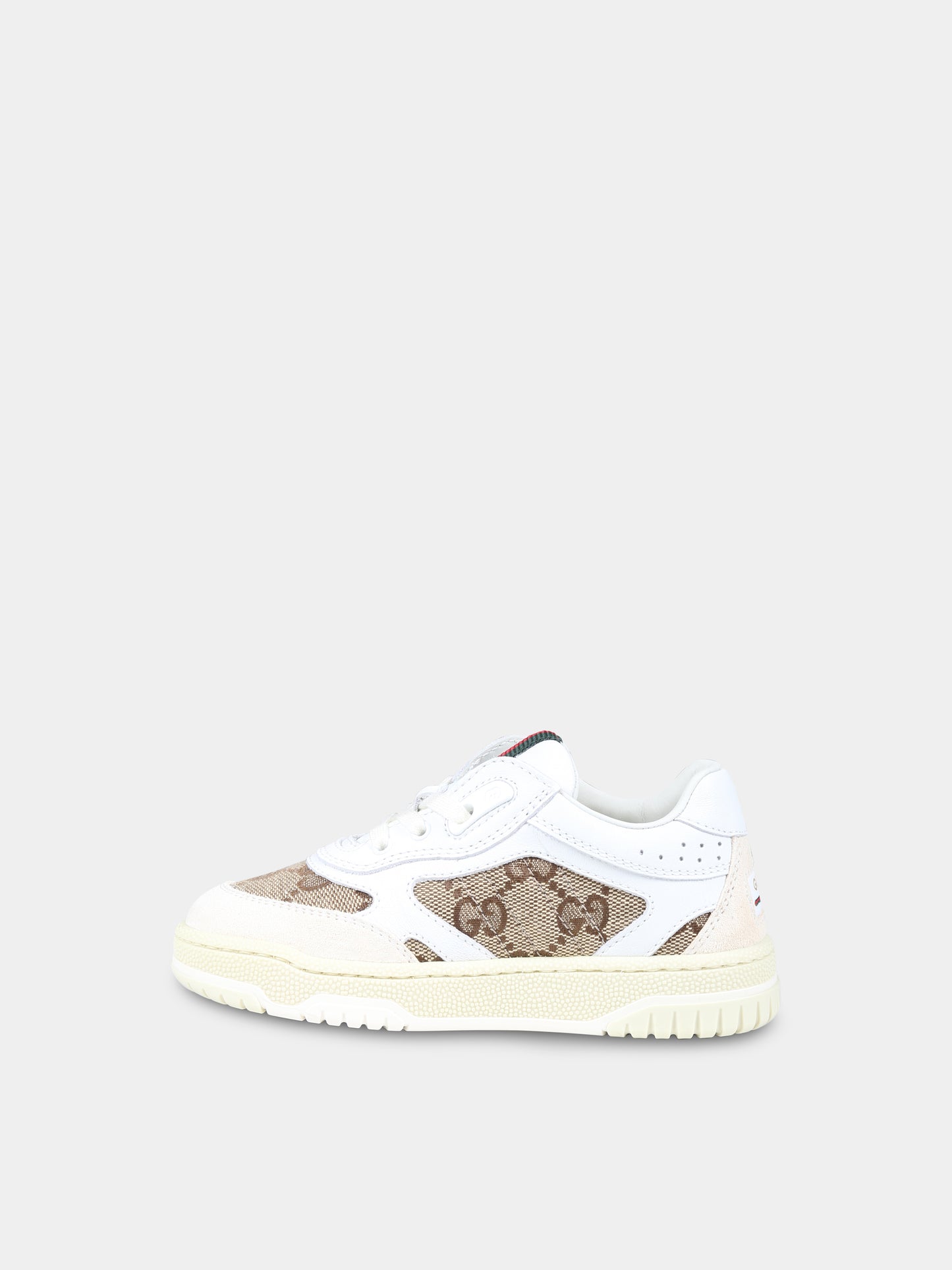 Sneakers Re Web bianche per bambini con logo,Gucci Kids,795814 AADOW 9555