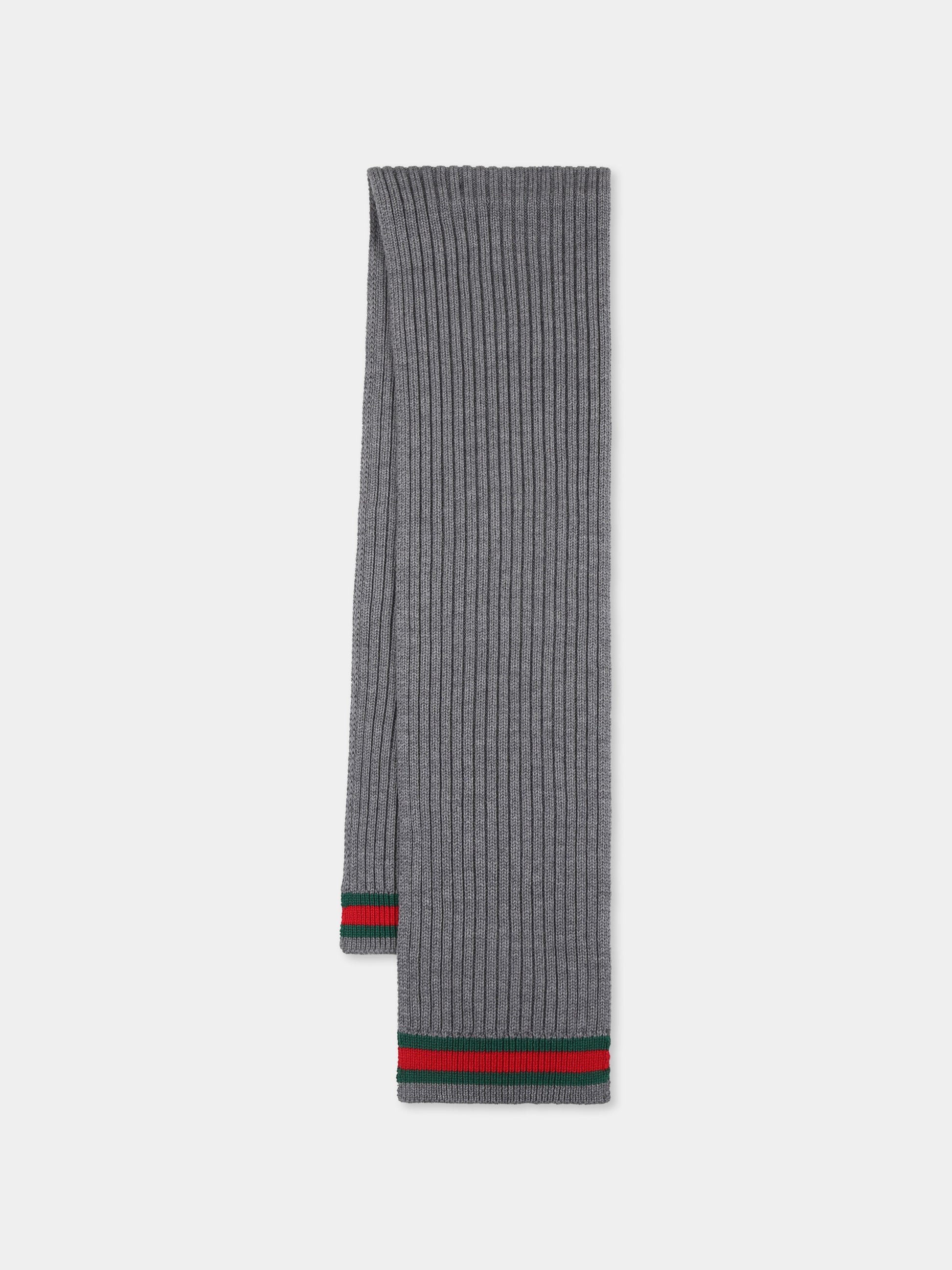 Sciarpa grigia per bambini con dettaglio Web,Gucci Kids,792705 4K206 1266