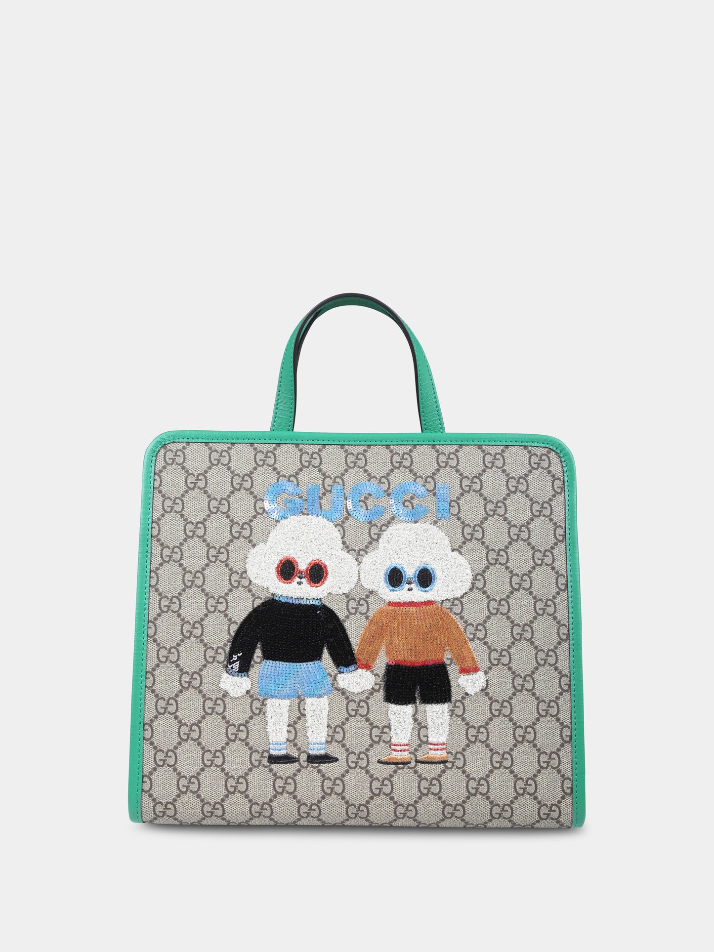 Borsa Tote beige per bambina con cane Gucci,Gucci Kids,605614 FADQS 8744