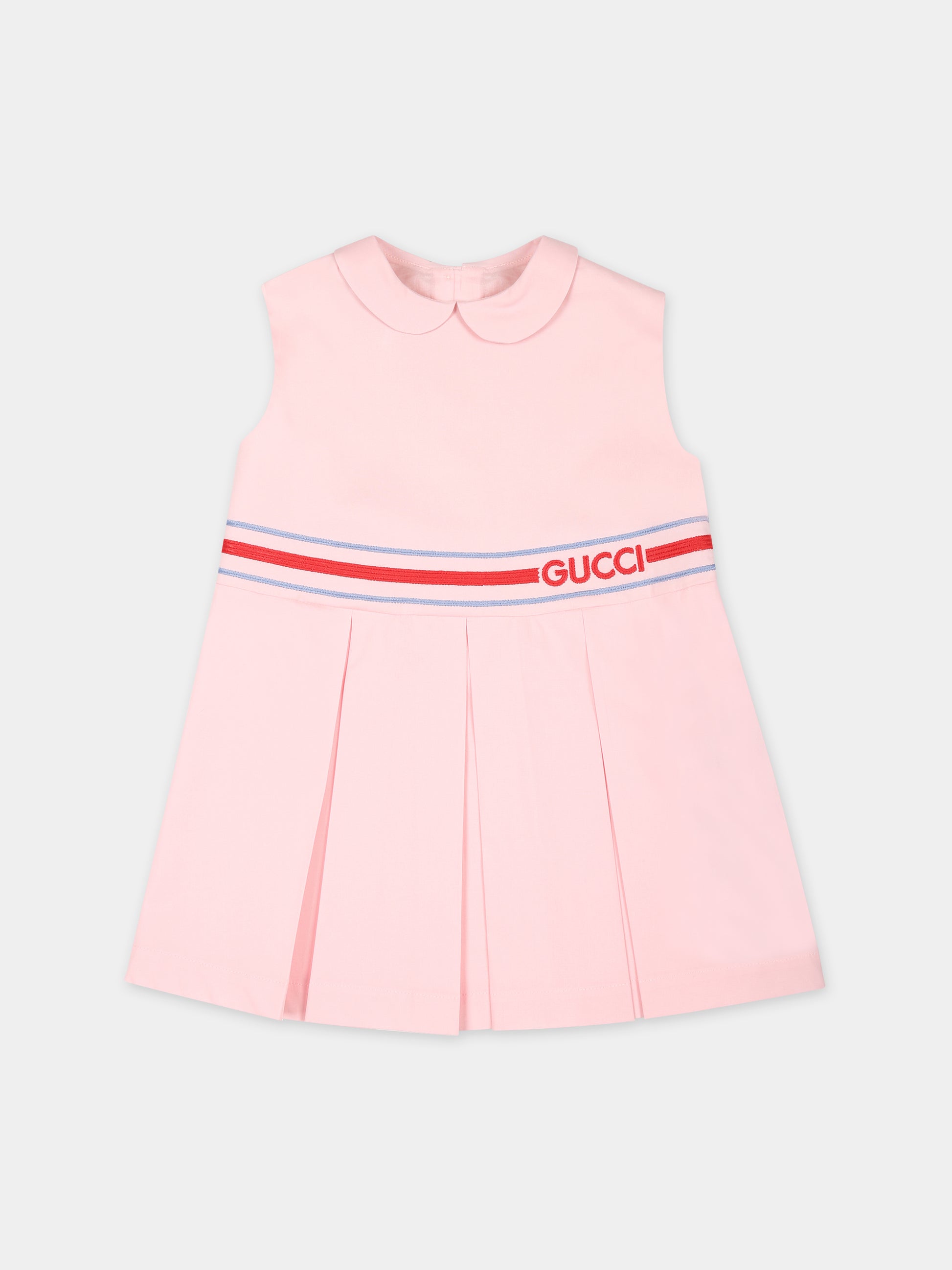 Vestito rosa per neonata con logo,Gucci Kids,781437 ZAQJK 5658