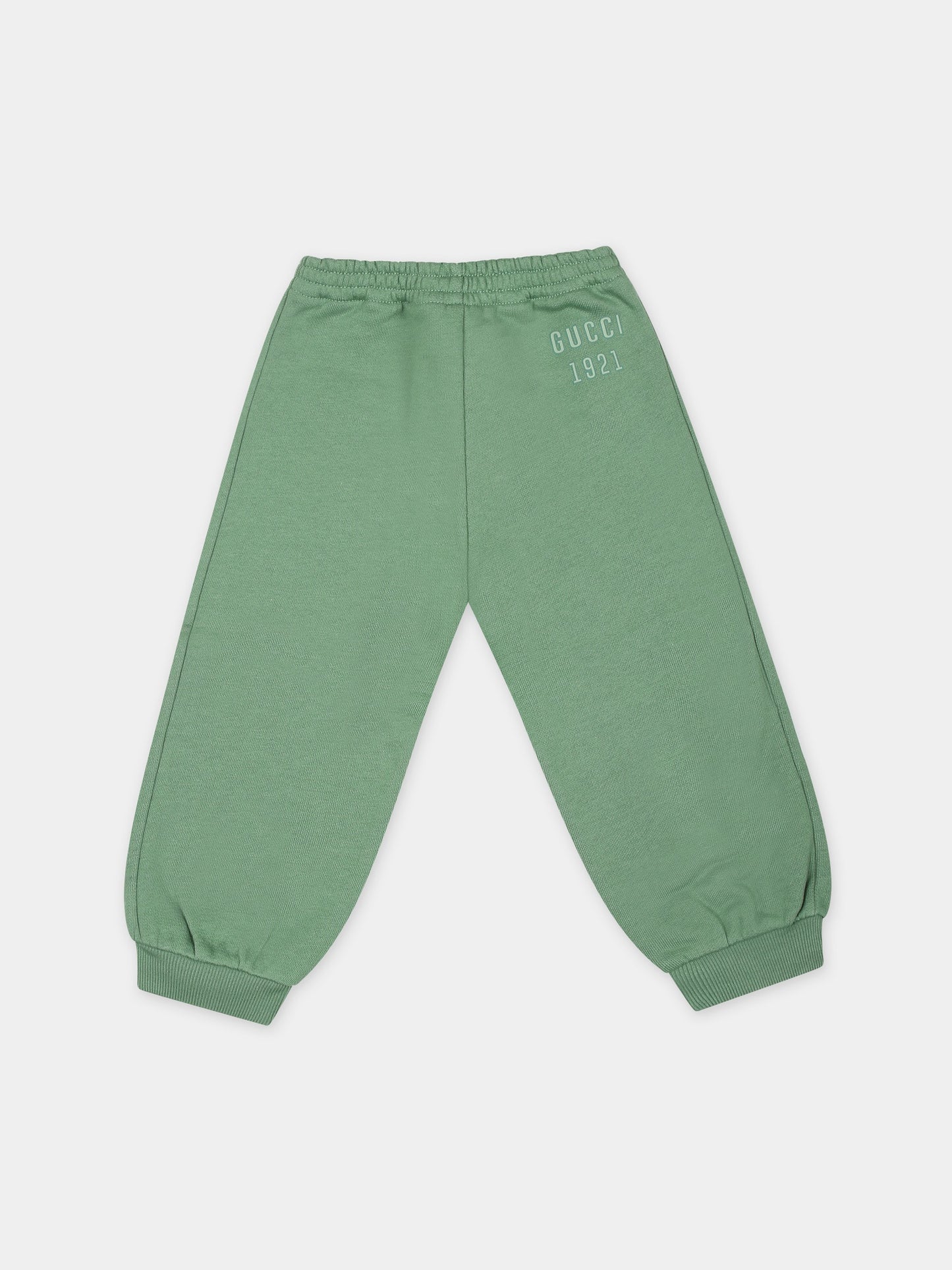 Pantaloni verdi per neonati con logo Gucci 1921,Gucci Kids,660759 XJGJF 3157