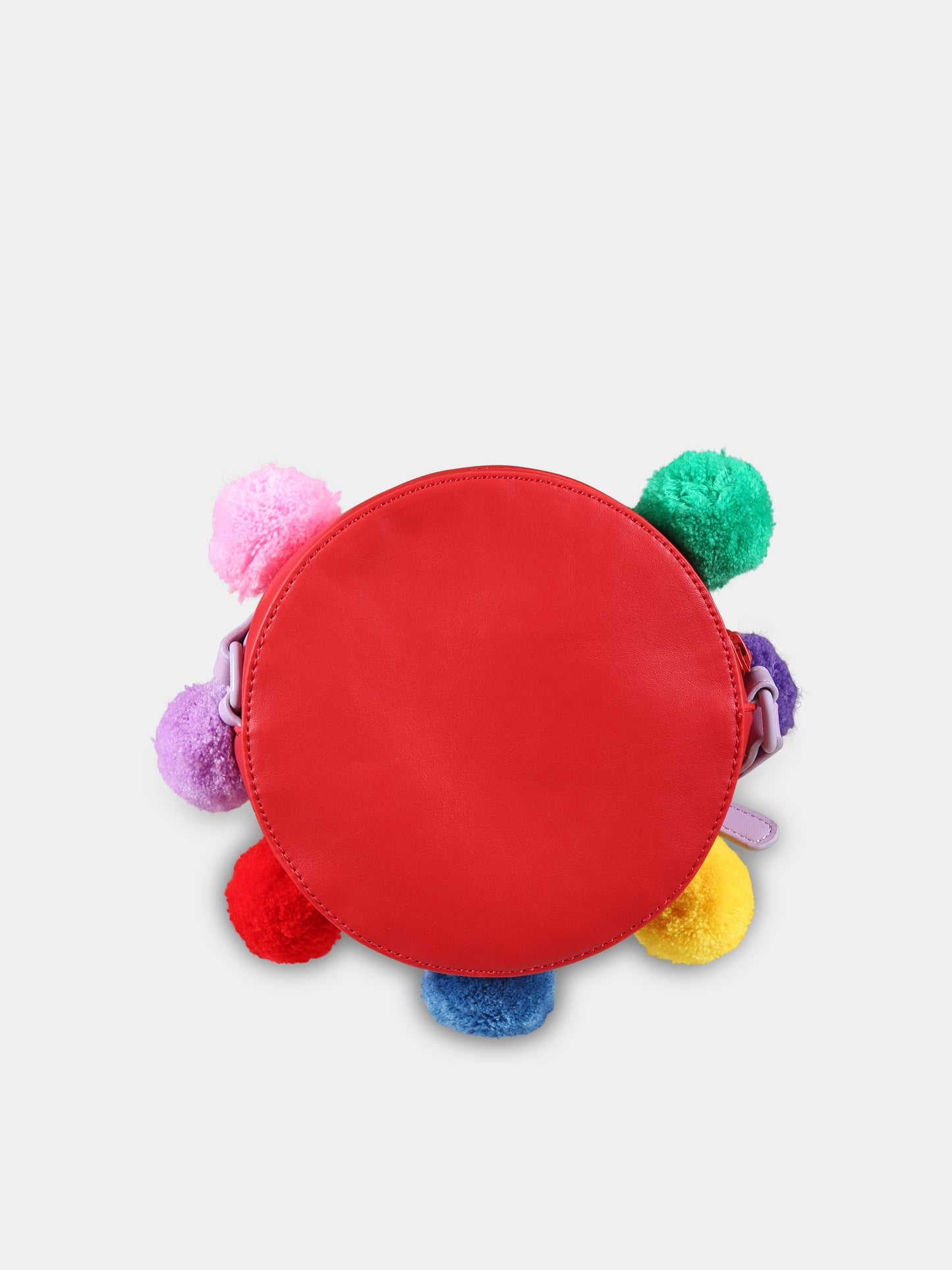 Borsa rossa per bambina con pompons,Stella Mccartney Kids,TV0E08 Z2433 411