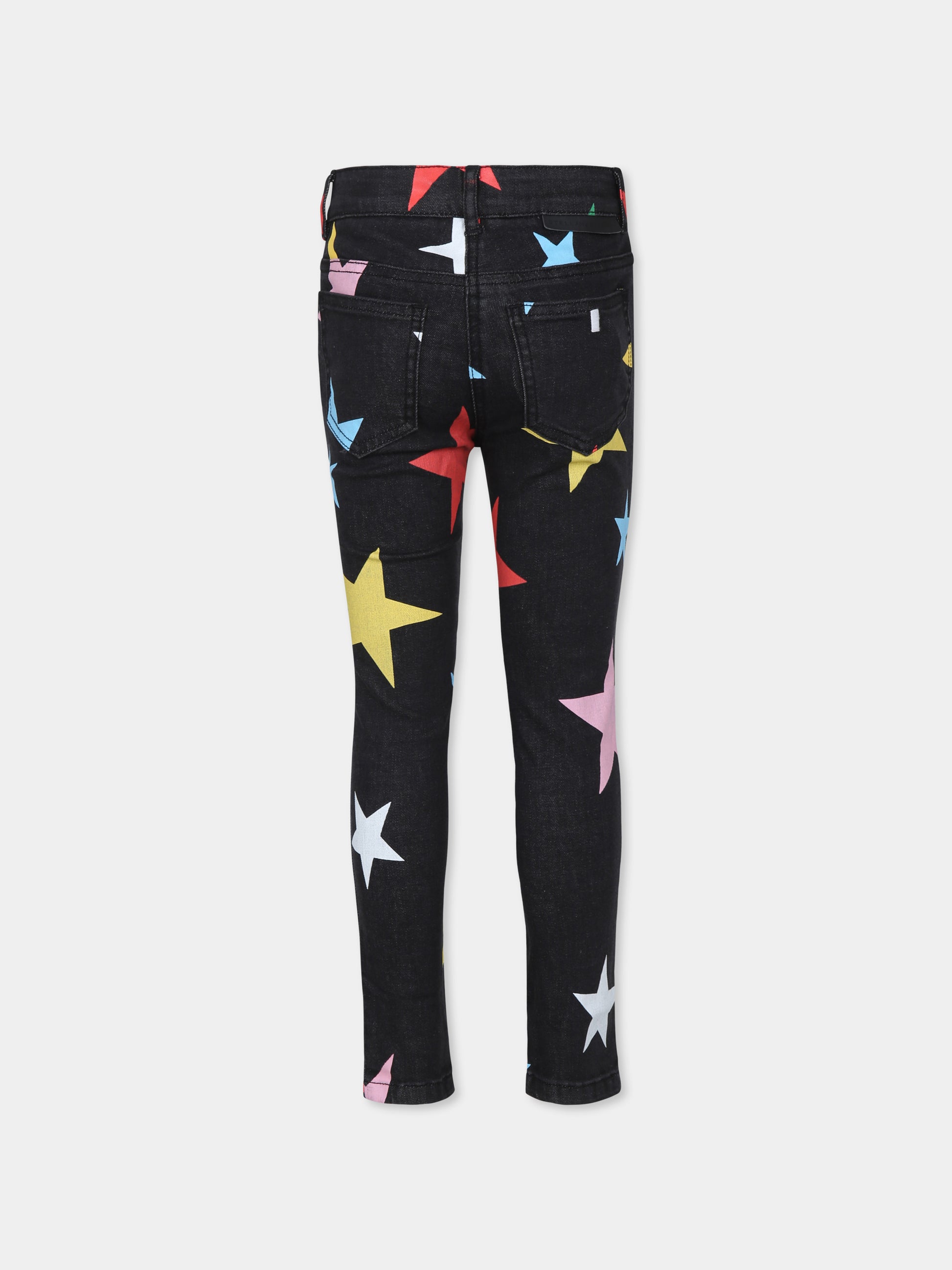 Jeans neri per bambina con stelle,Stella Mccartney Kids,TV6B90 Z2031 930MC