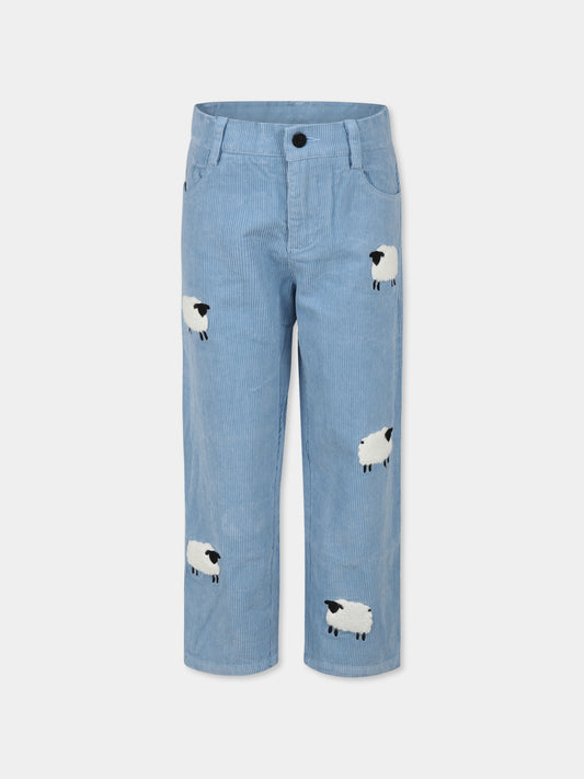 Pantaloni azzurri per bambini con pecore,Stella Mccartney Kids,TV6Q00 Z0829 670