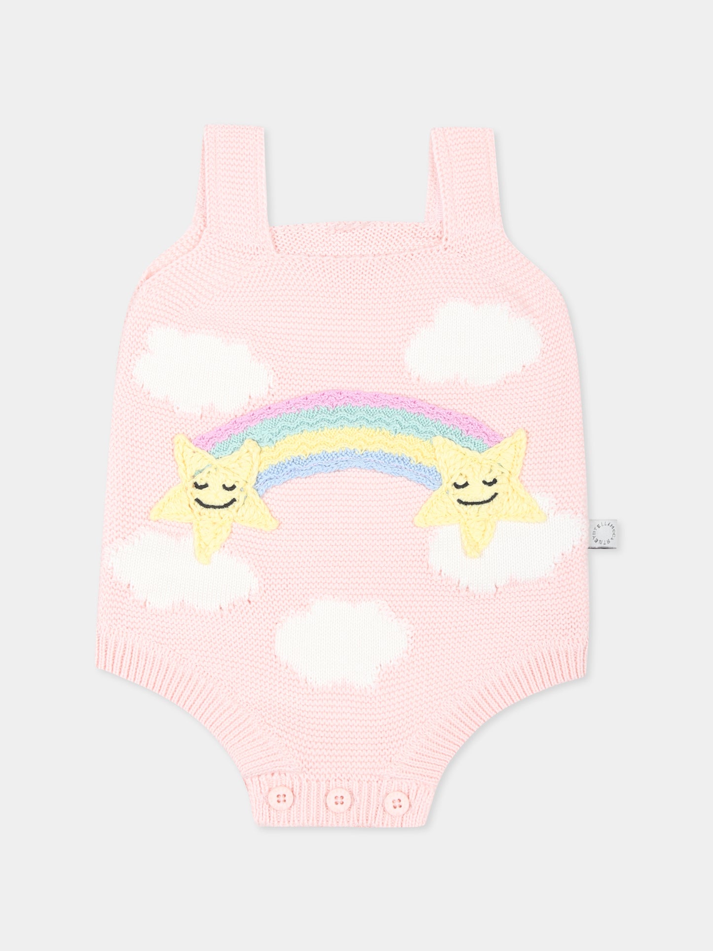 Body rosa per neonata con arcobaleno,Stella Mccartney Kids,TVA042 Z2423 508