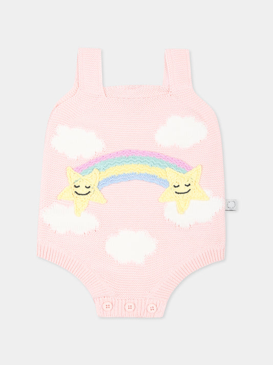 Body rosa per neonata con arcobaleno,Stella Mccartney Kids,TVA042 Z2423 508