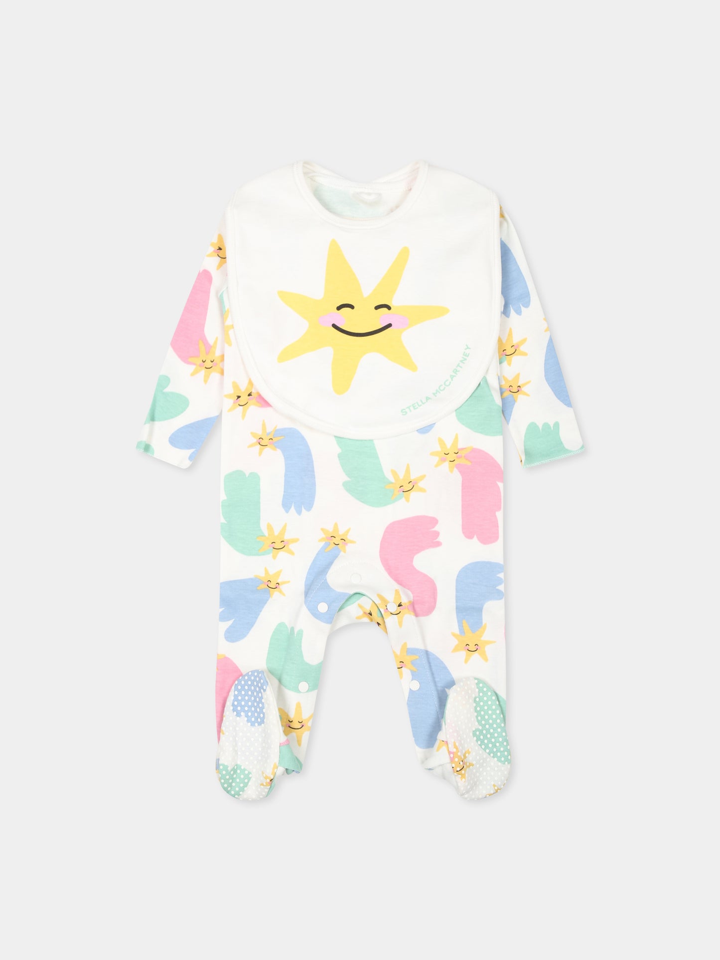 Set tutina bianco per neonata con stelle e logo,Stella Mccartney Kids,TVB030 Z2272 101MC