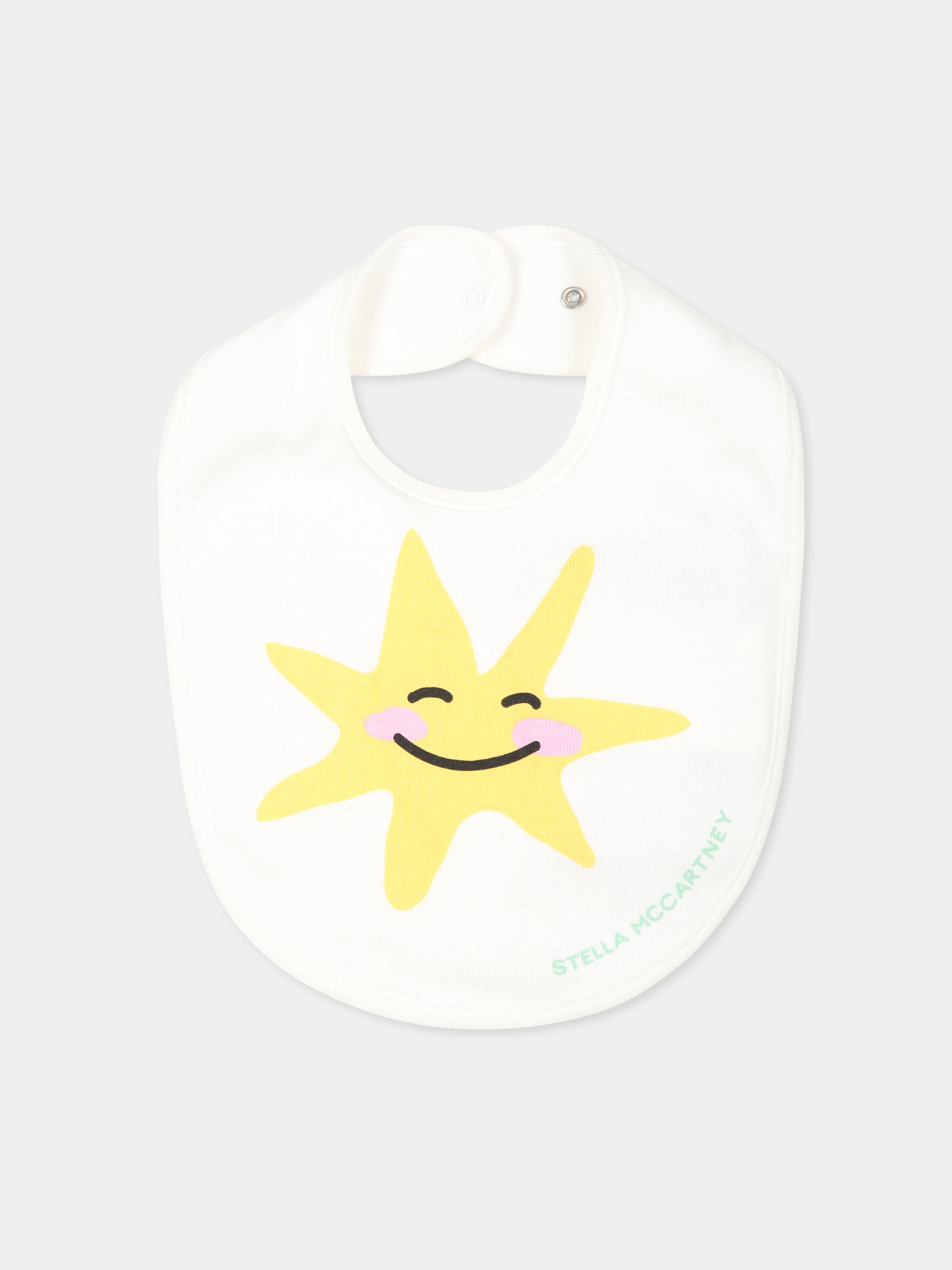 Set bavaglini avorio per neonata con stelle e logo,Stella Mccartney Kids,TVB040 Z2272 101MC