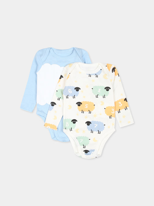 Set body multicolor per neonato con pecore e logo,Stella Mccartney Kids,TVB530 Z2274 101MC