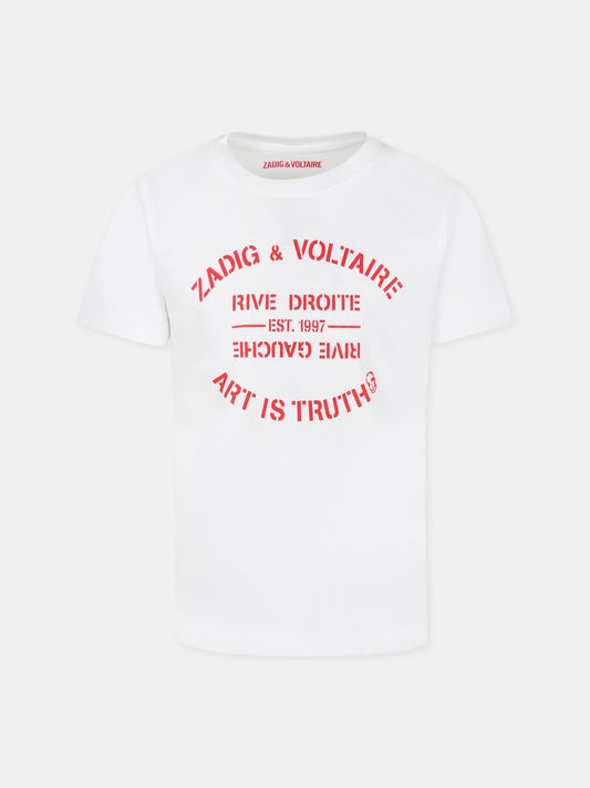 T-shirt blanc pour enfants avec logo