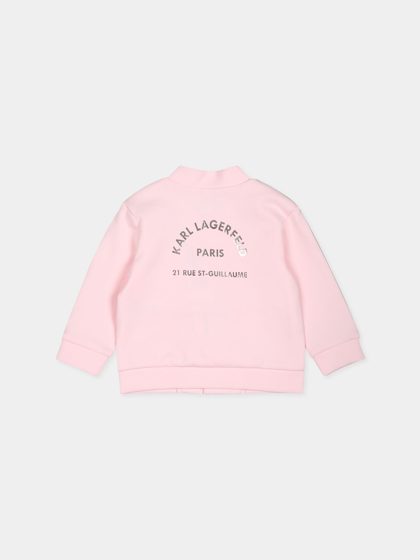 Completo rosa per neonata con stampa Choupette,Karl Lagerfeld Kids,Z30288 475