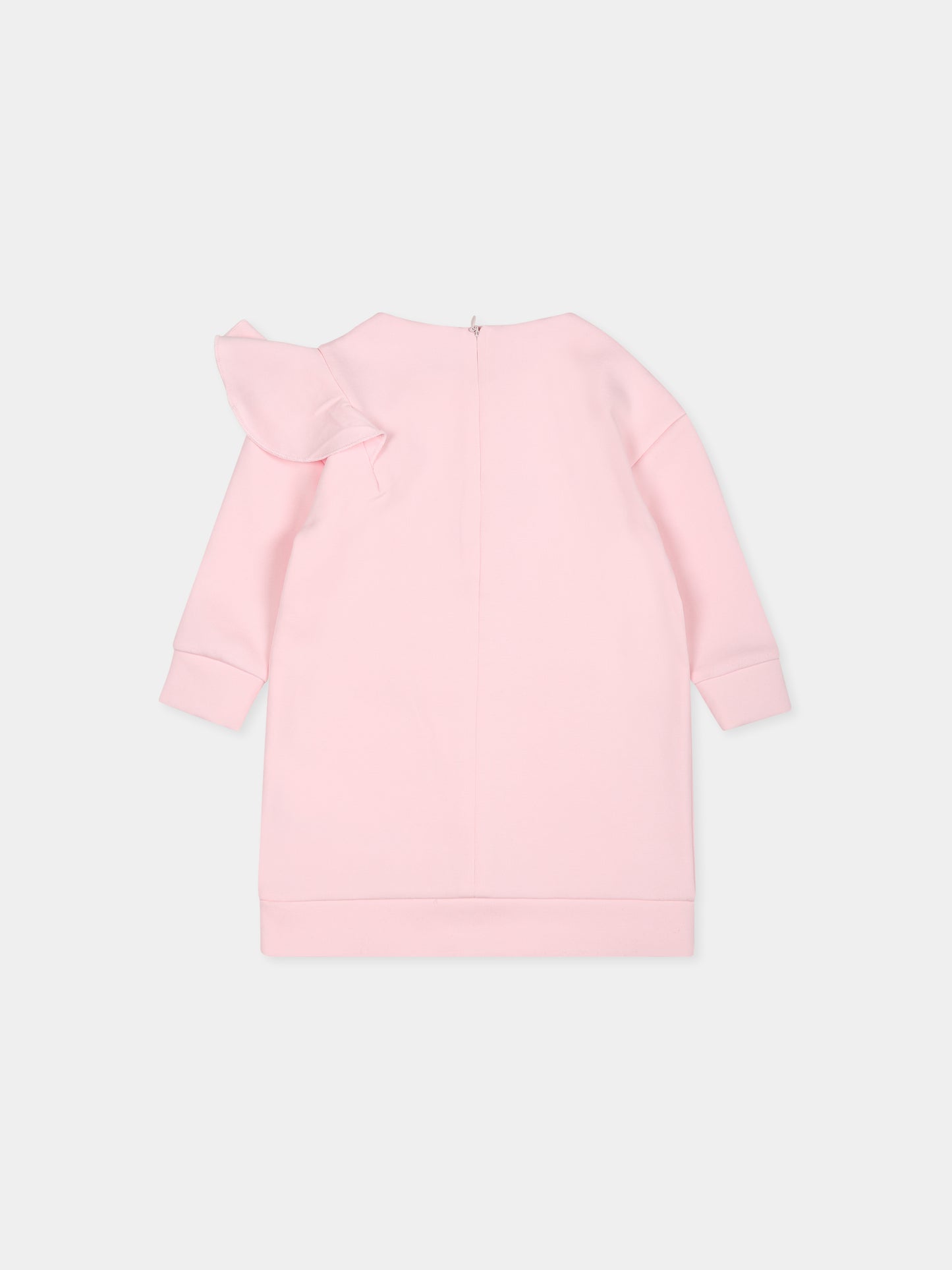 Vestito rosa per neonata con stampa Choupette,Karl Lagerfeld Kids,Z30275 475