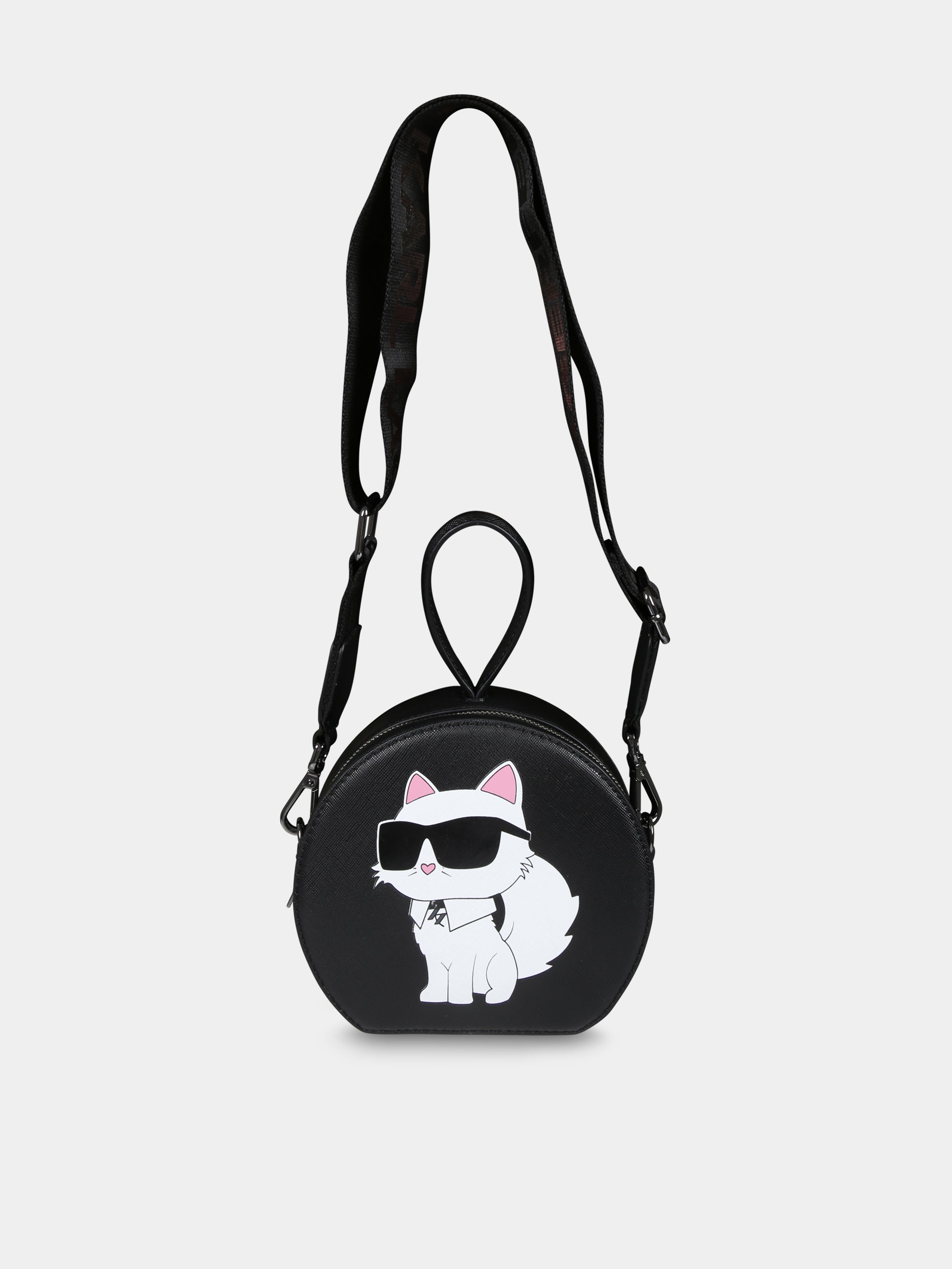 Borsa nera per bambina con Choupette,Karl Lagerfeld Kids,Z30351 09B