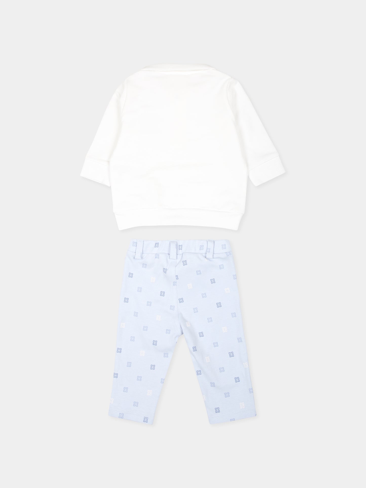 Completo celeste per neonato con iconico motivo 4G,Givenchy Kids,H30512 771