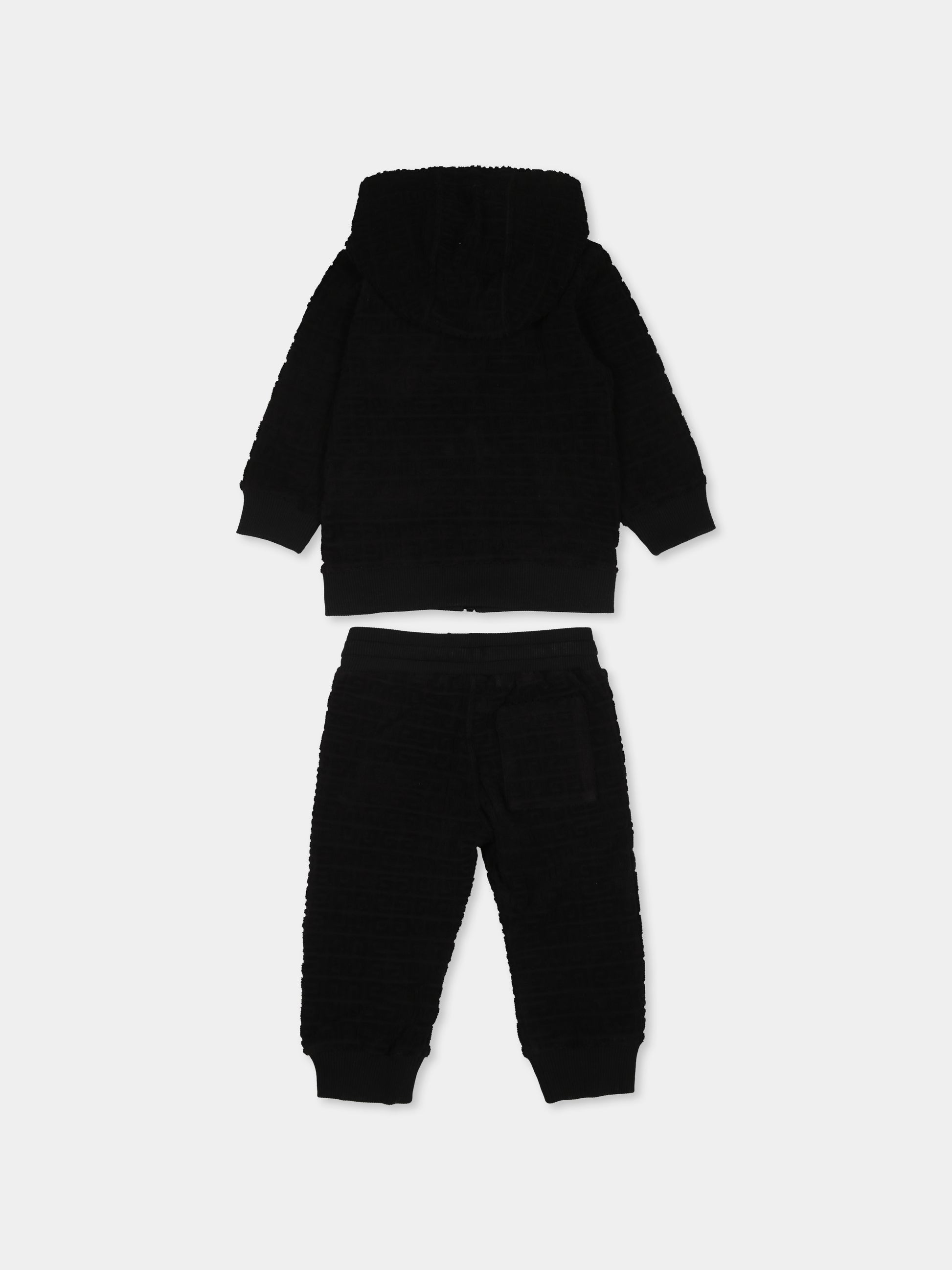 Completo nero per neonato con motivo 4G,Givenchy Kids,H30462 09B