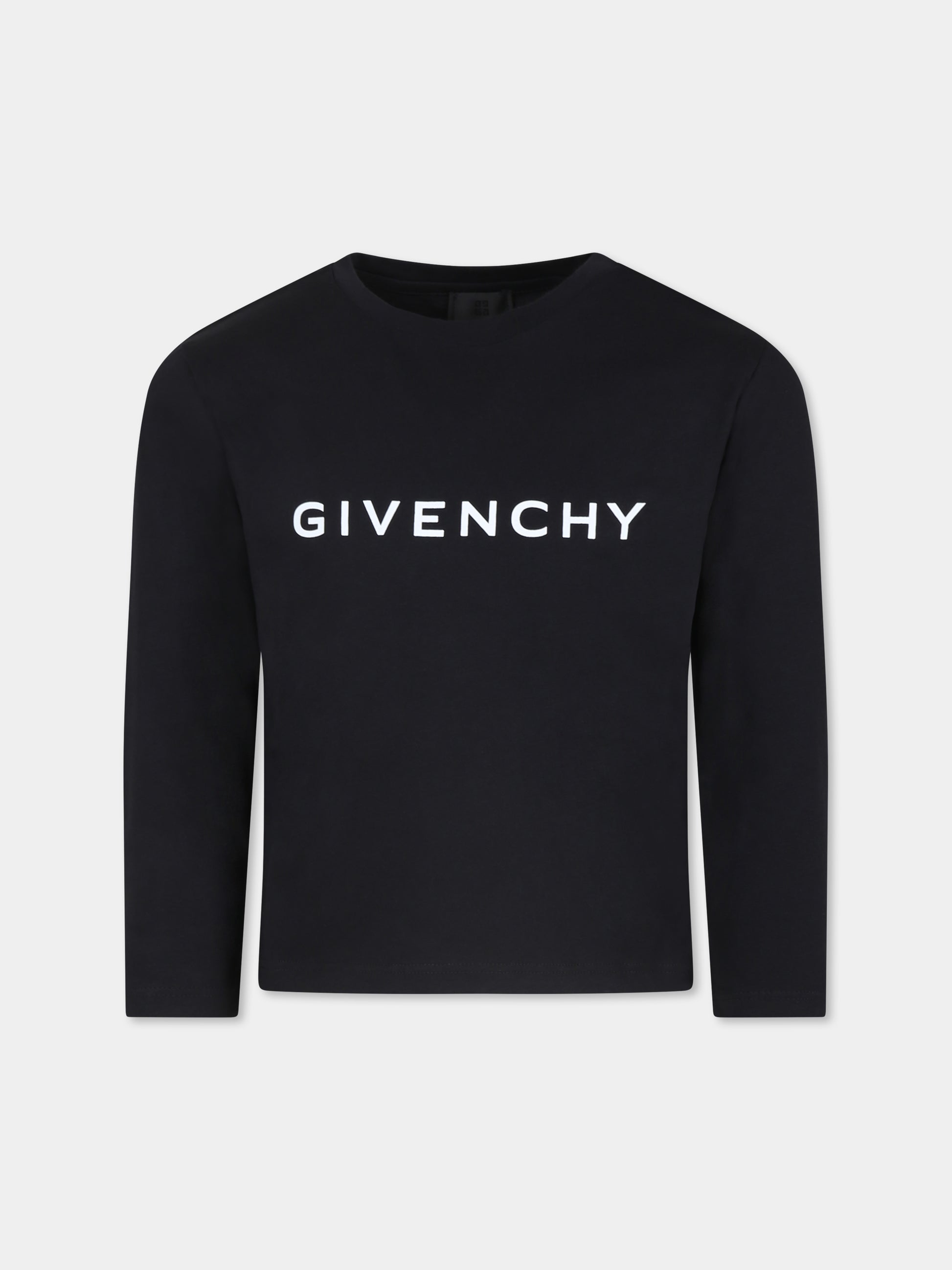 T-shirt nera per bambini con logo,Givenchy Kids,H30430 09B