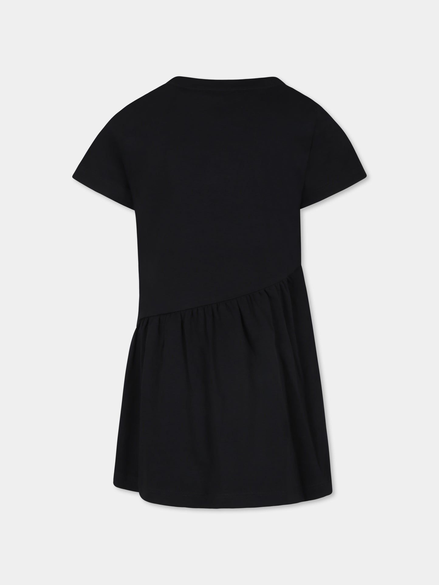 Vestito nero per bambina con logo e strass,Givenchy Kids,H30385 09B