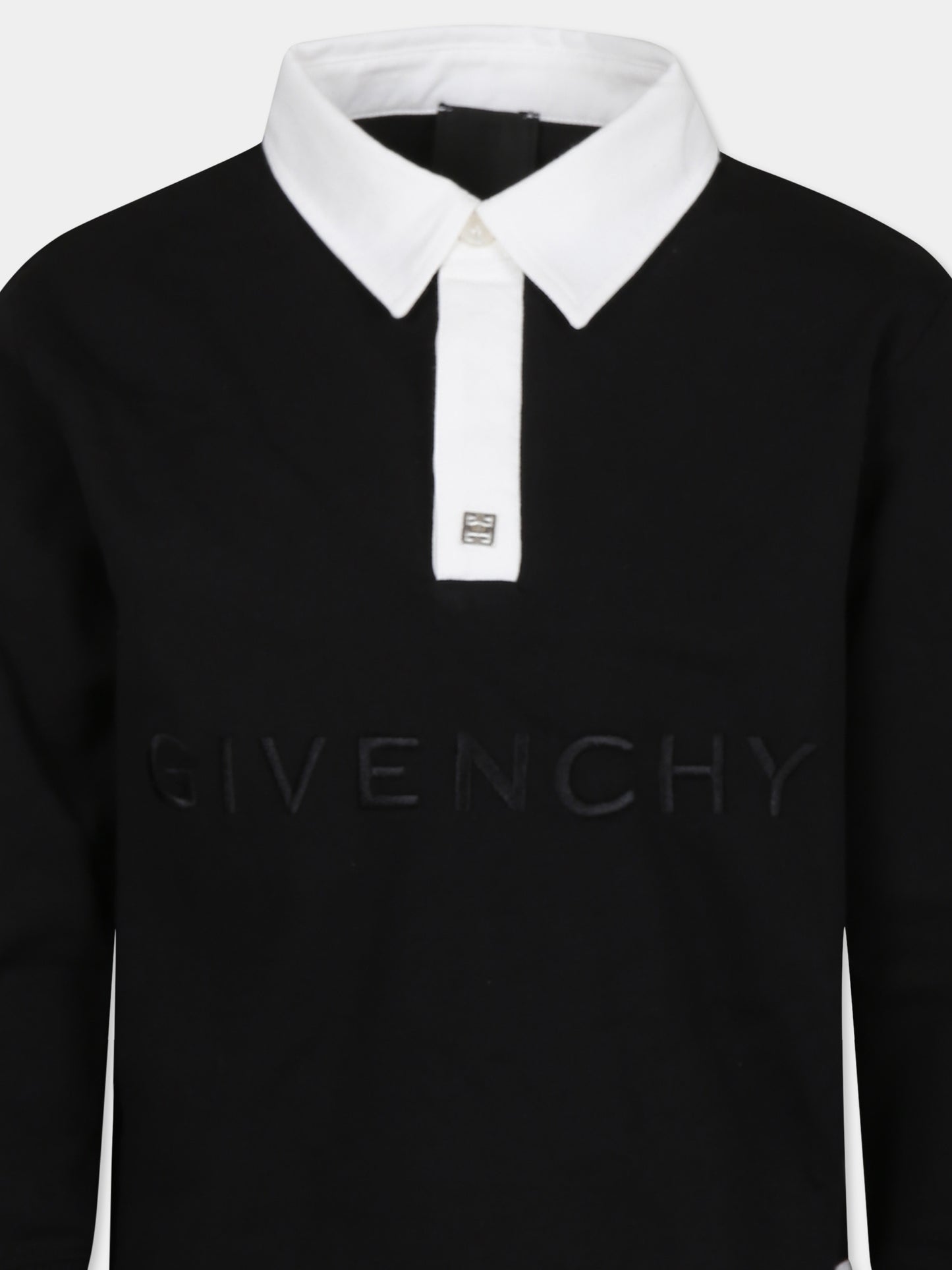 Polo nera per bambino con logo,Givenchy Kids,H30327 09B