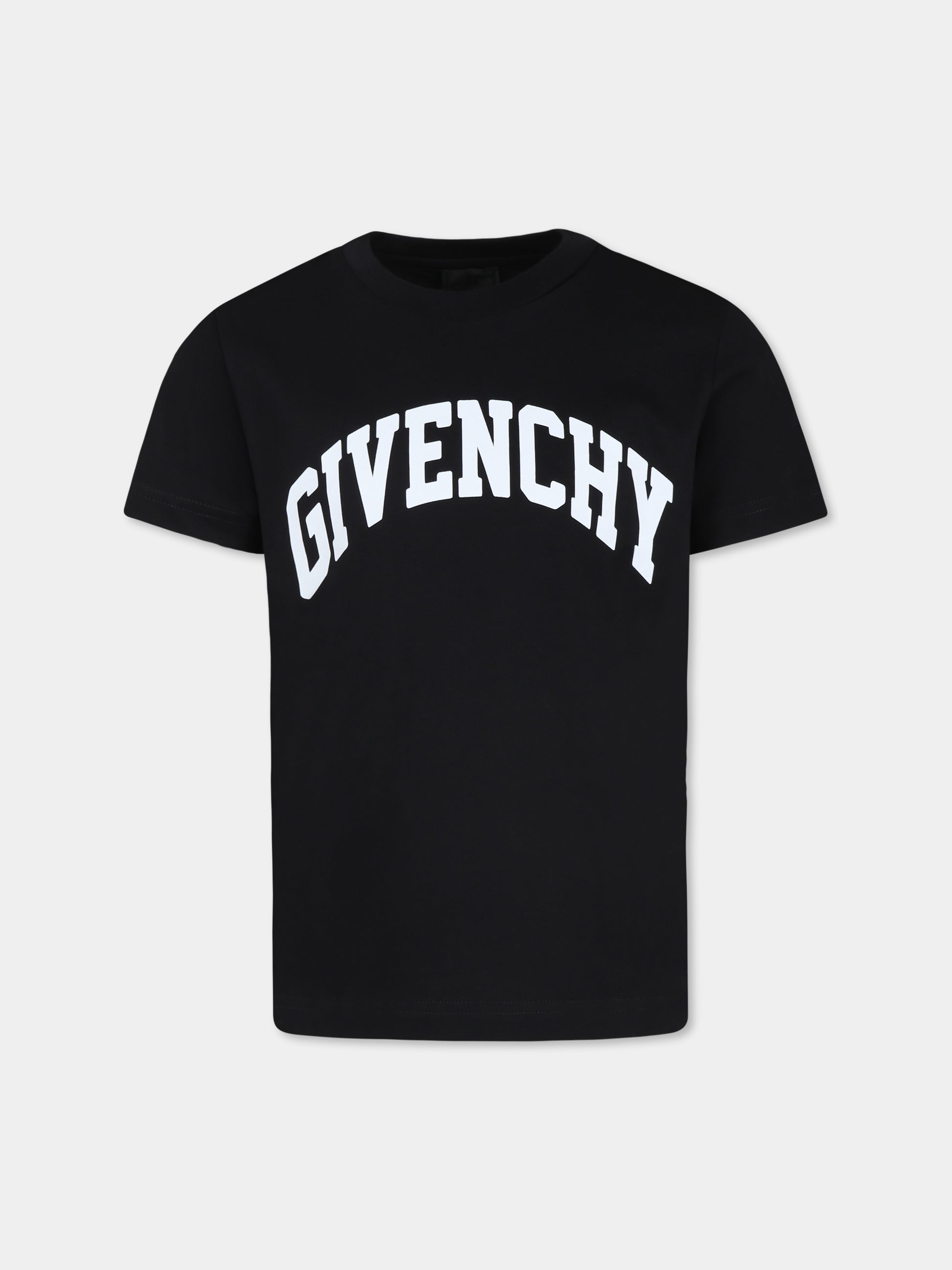 T-shirt nera per bambino con logo,Givenchy Kids,H30336 09B