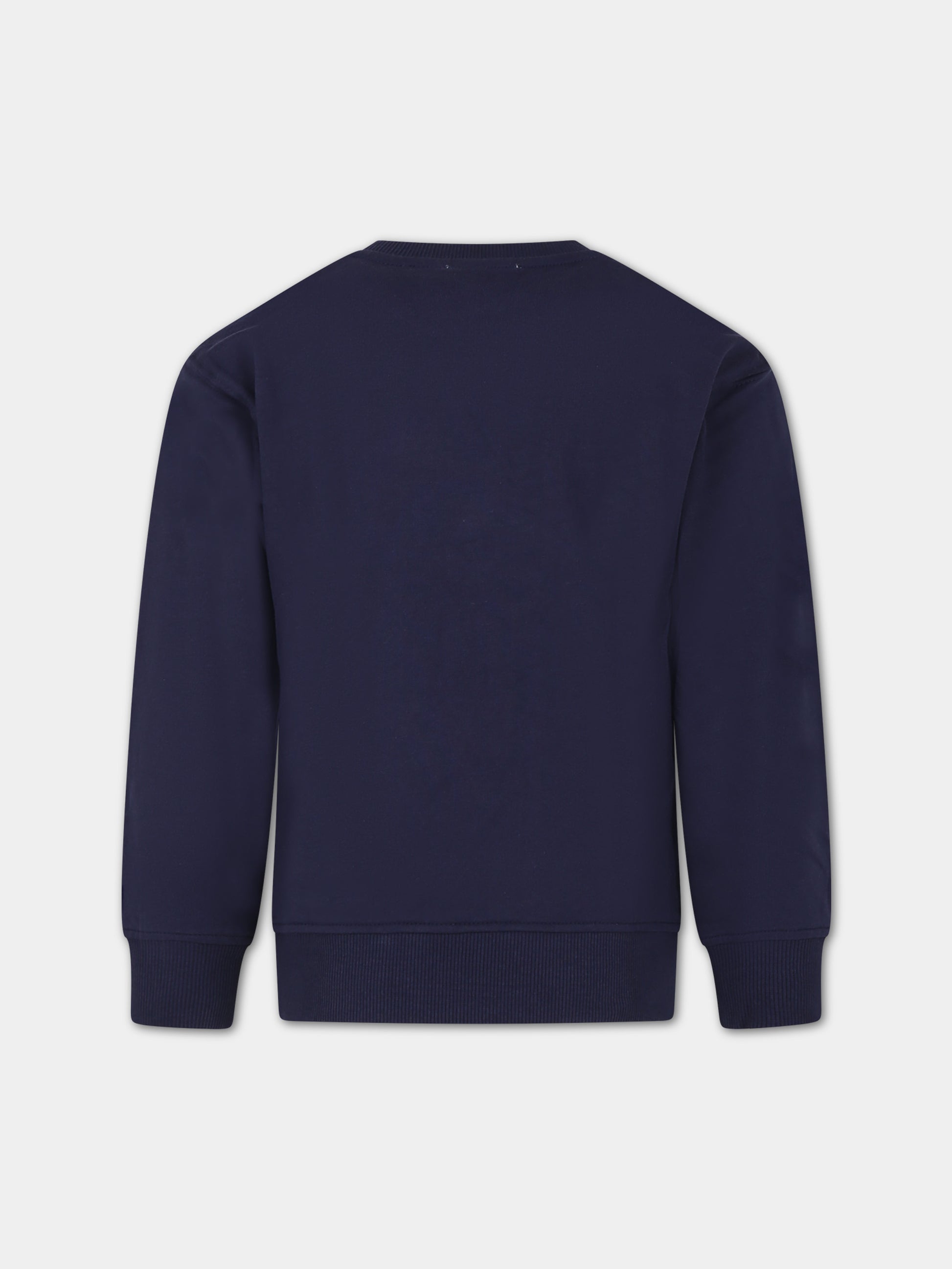 Felpa blu per bambini con Teddy Bears e logo,Moschino Kids,HNF07H LCA58 40016