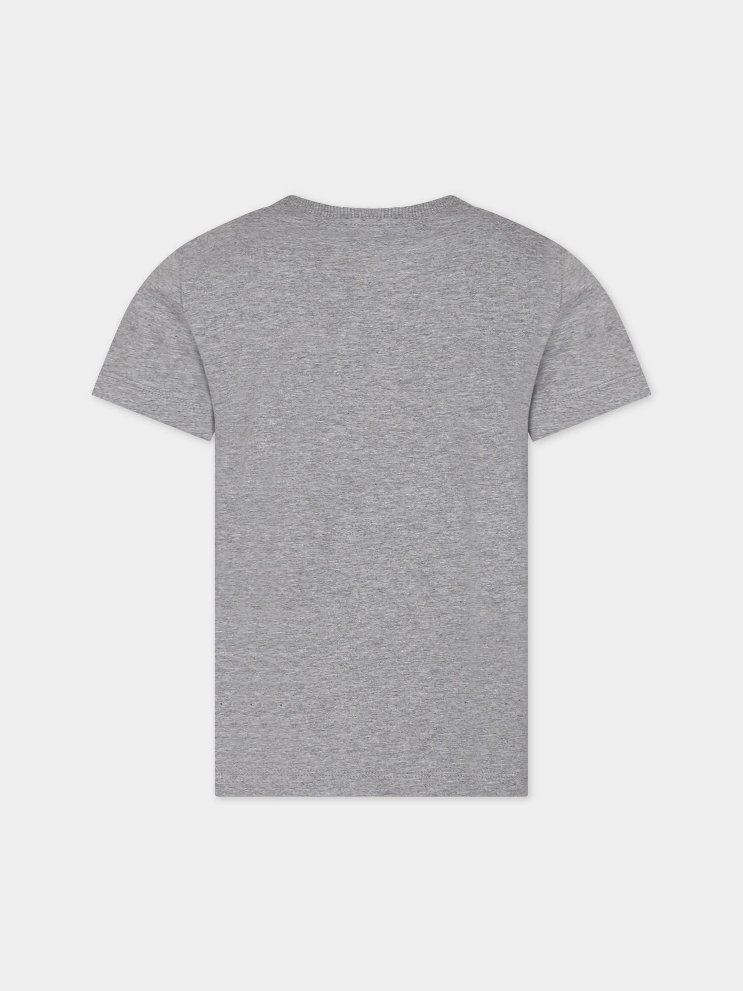 T-shirt grigia per bambini con Teddy Bear e logo,Moschino Kids,HWM03U LAA34 60901