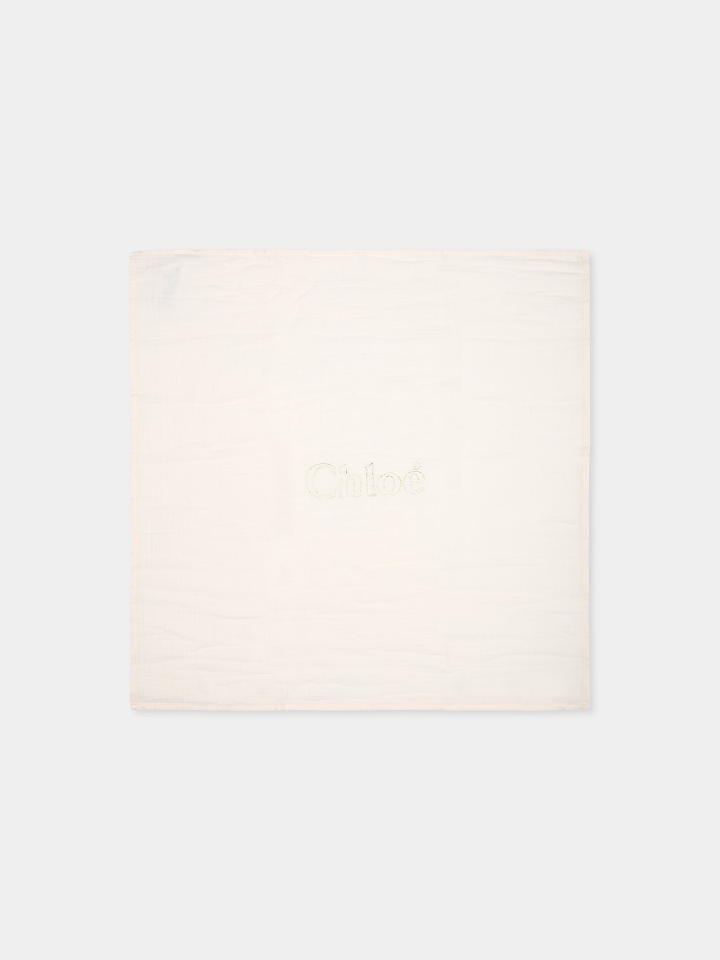 Set coperte per neonata con logo e fiore,Chloé Kids,C20373 Z41