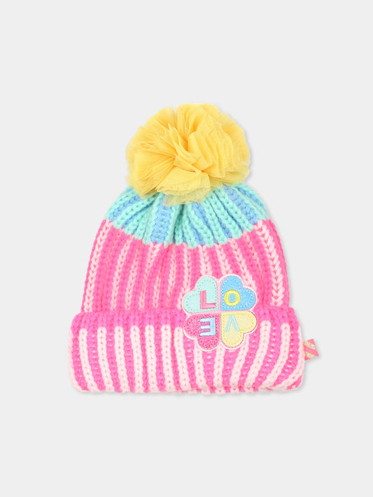 Berretto rosa per bambina con cuori,Billieblush,U20609 44L