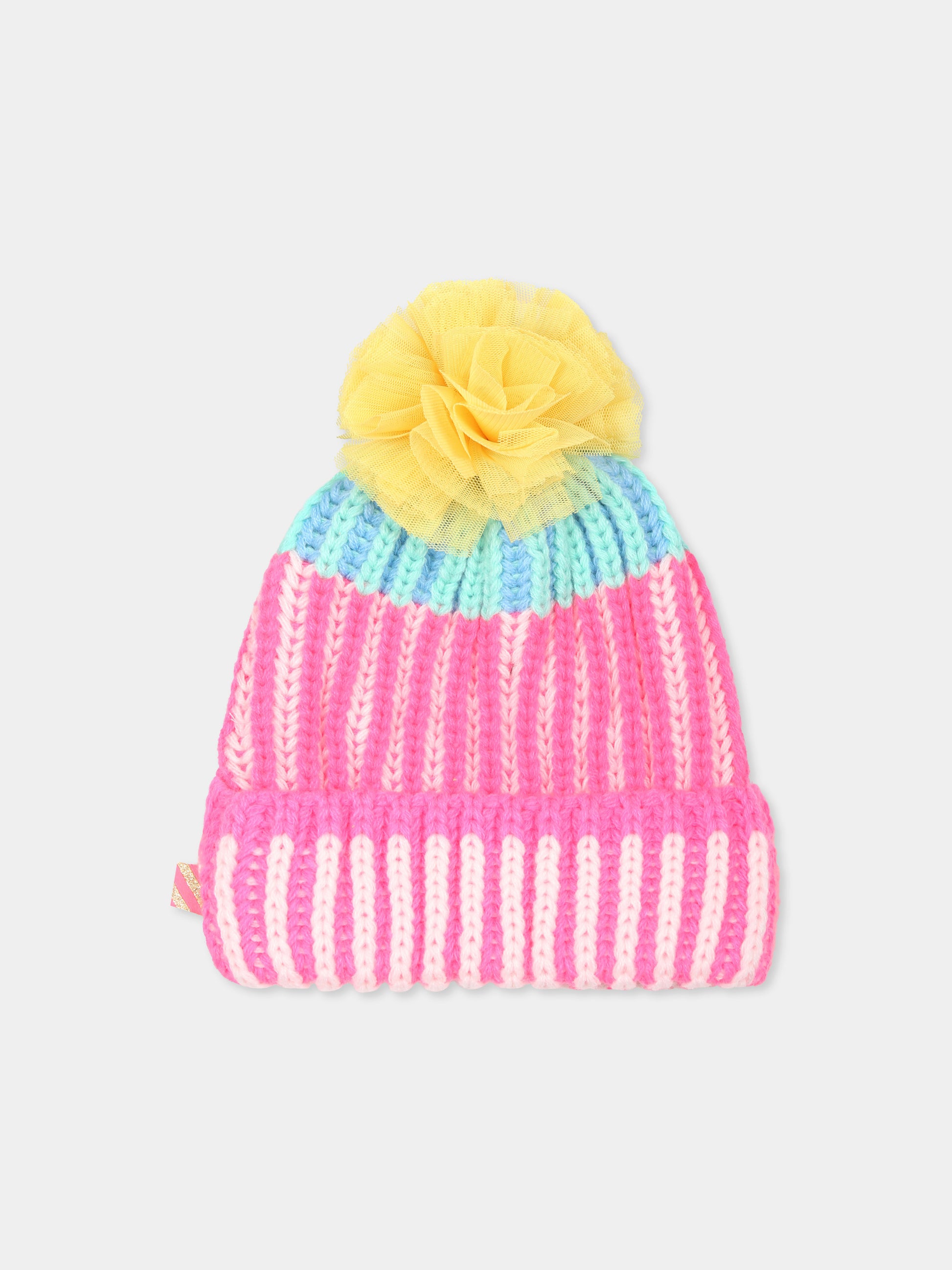 Berretto rosa per bambina con cuori,Billieblush,U20609 44L