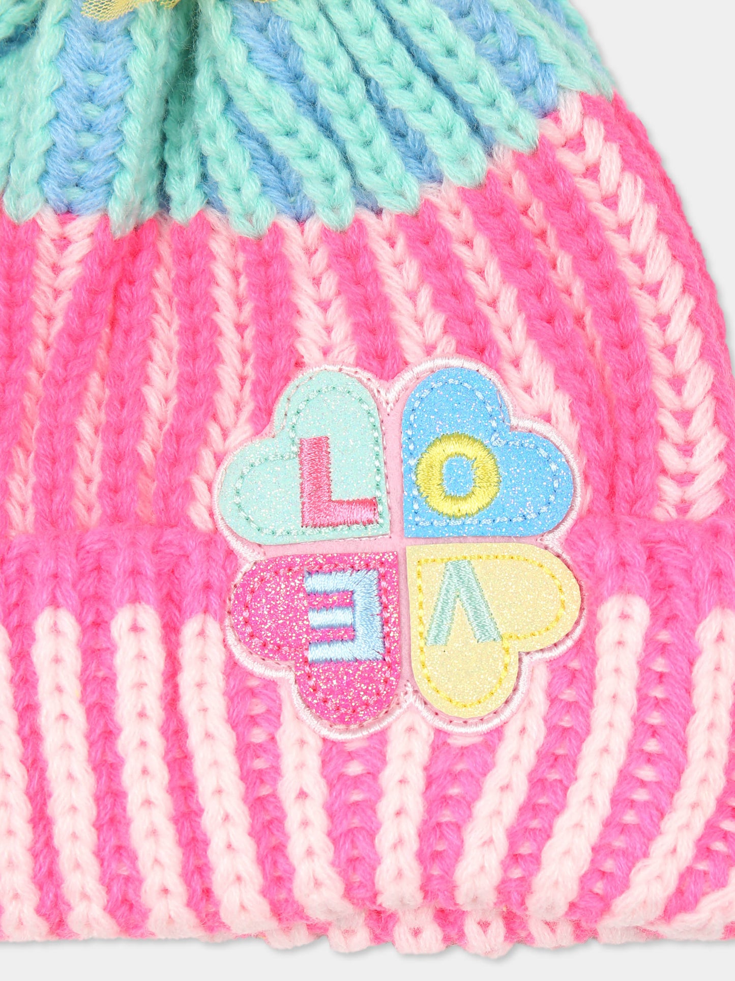 Berretto rosa per bambina con cuori,Billieblush,U20609 44L