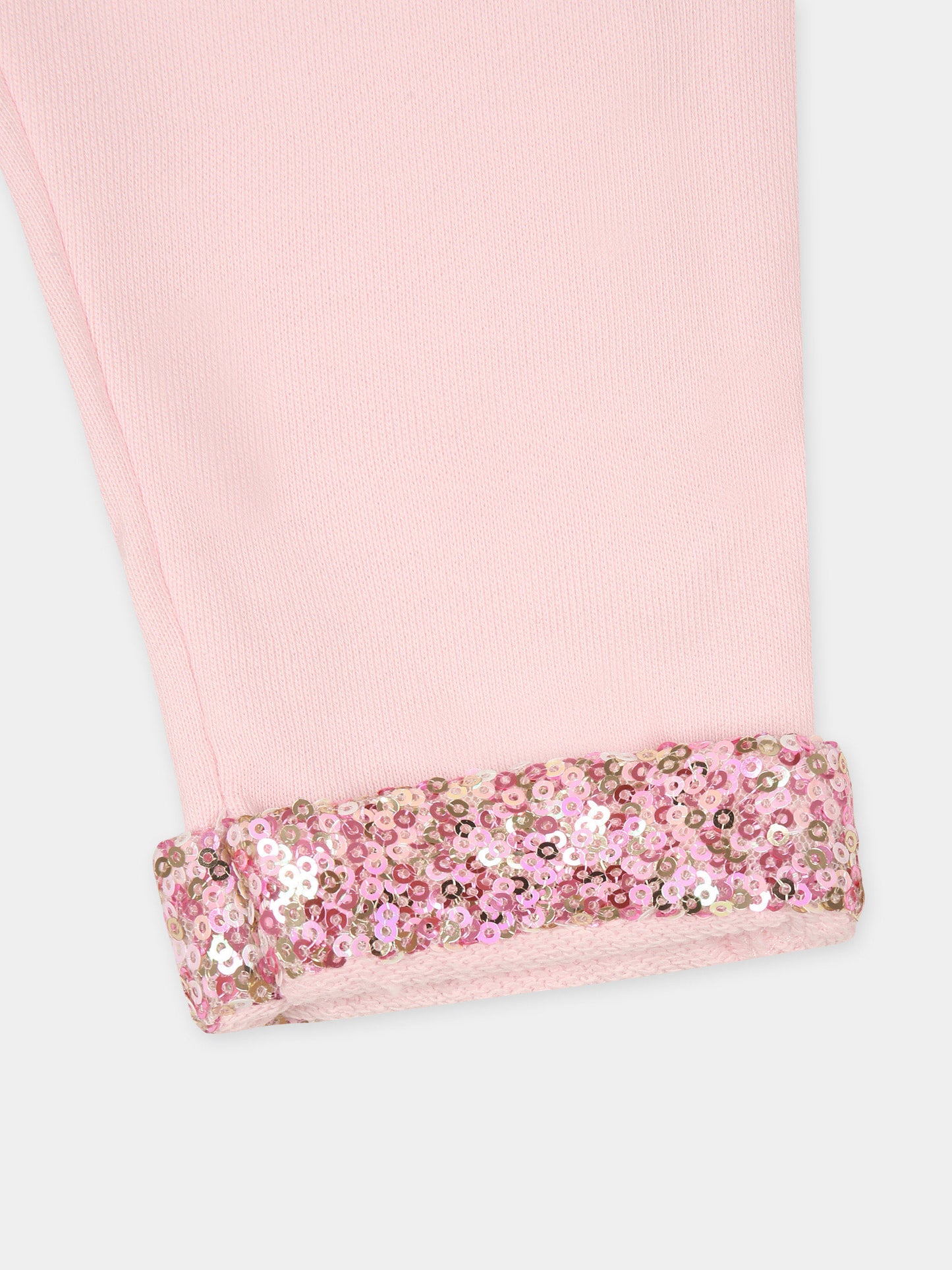 Pantaloni rosa per neonata con paillettes,Billieblush,U20533 44L