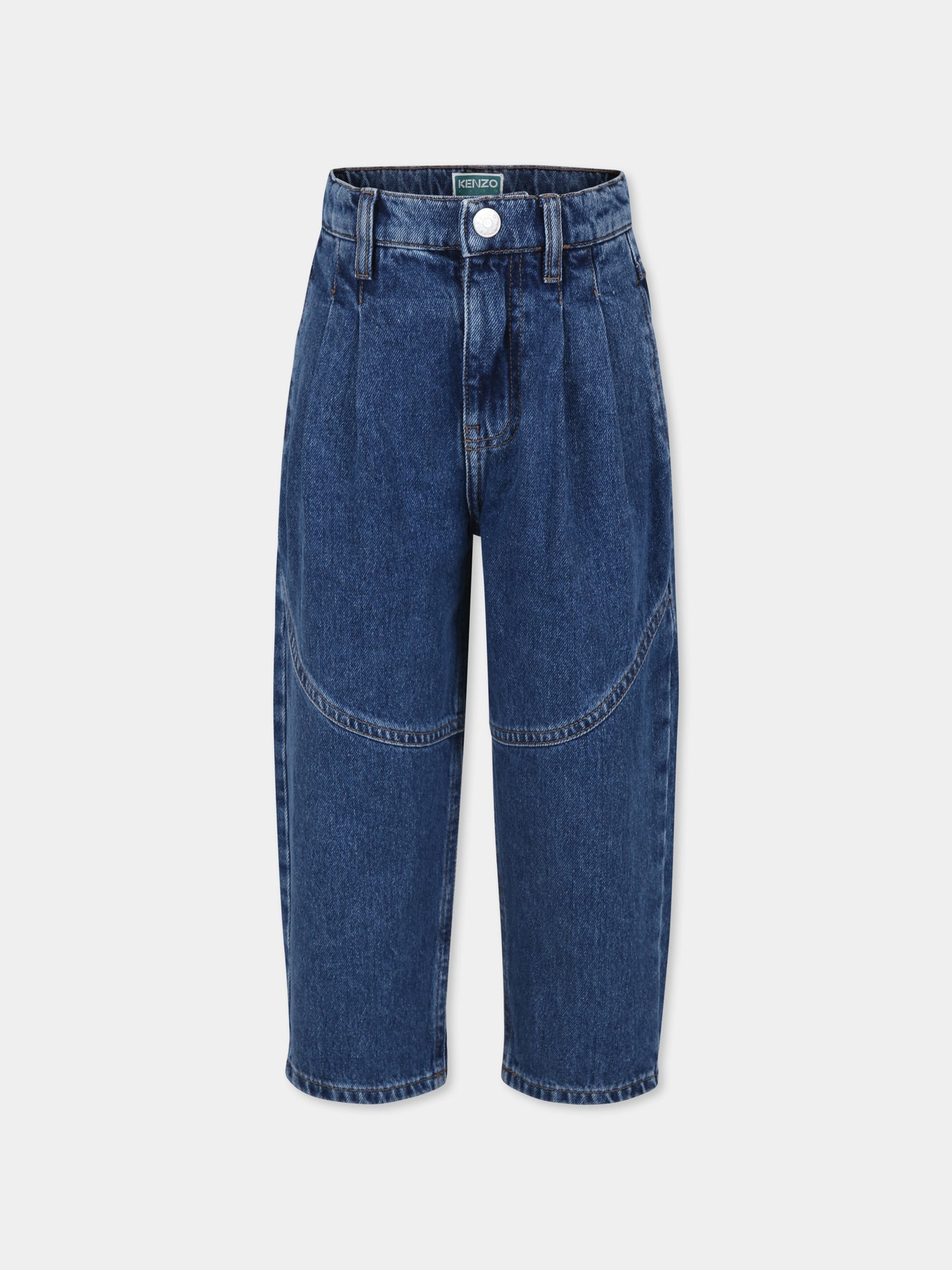 Jeans blu per bambina con logo,Kenzo Kids,K60658 Z25