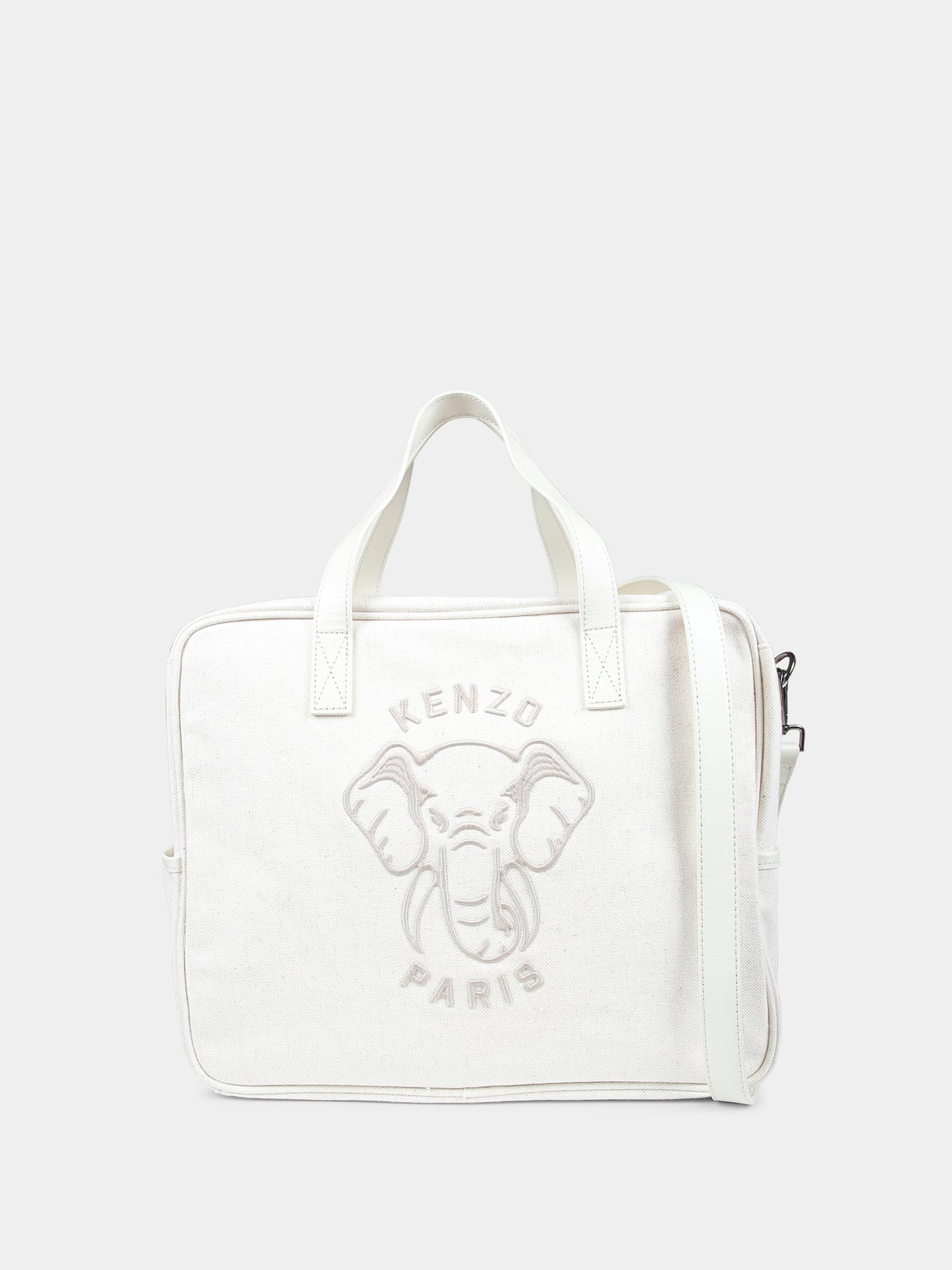 Borsa mamma avorio per neonati con elefante,Kenzo Kids,K60598 Z40