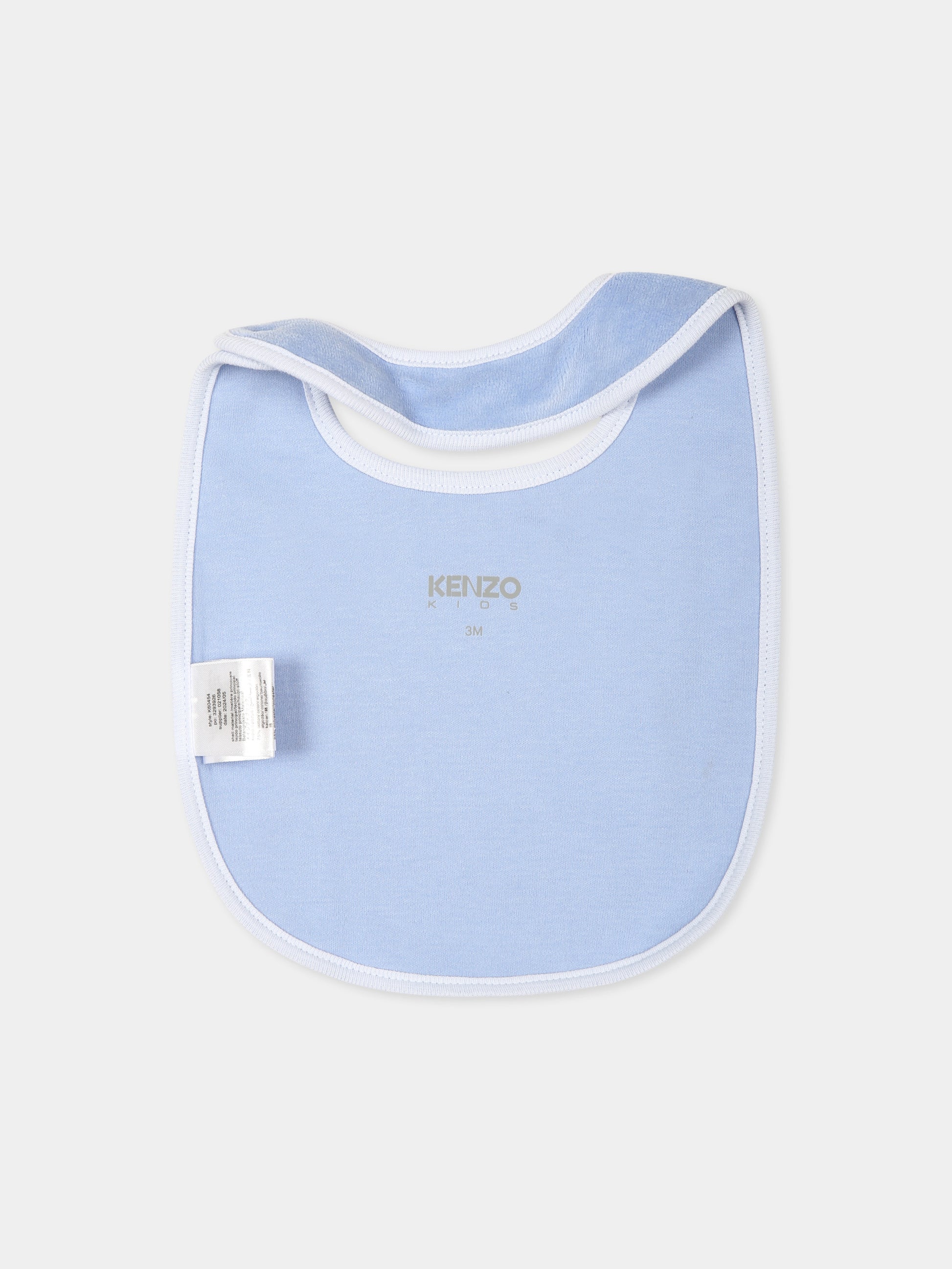 Set tutina celeste per neonato con elefante e logo,Kenzo Kids,K60454 77A