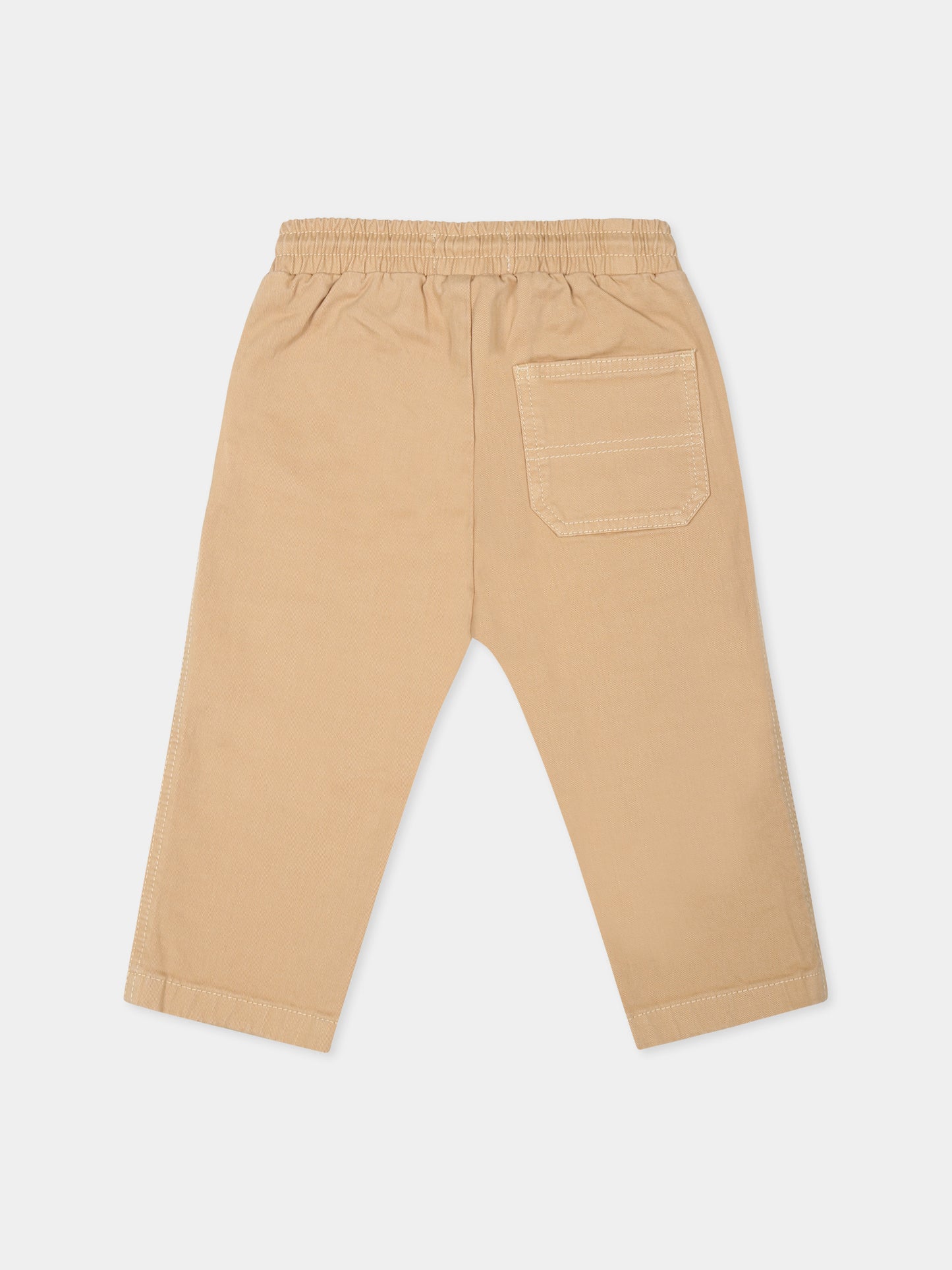 Pantaloni beige per neonato con logo,Kenzo Kids,K60510 21D