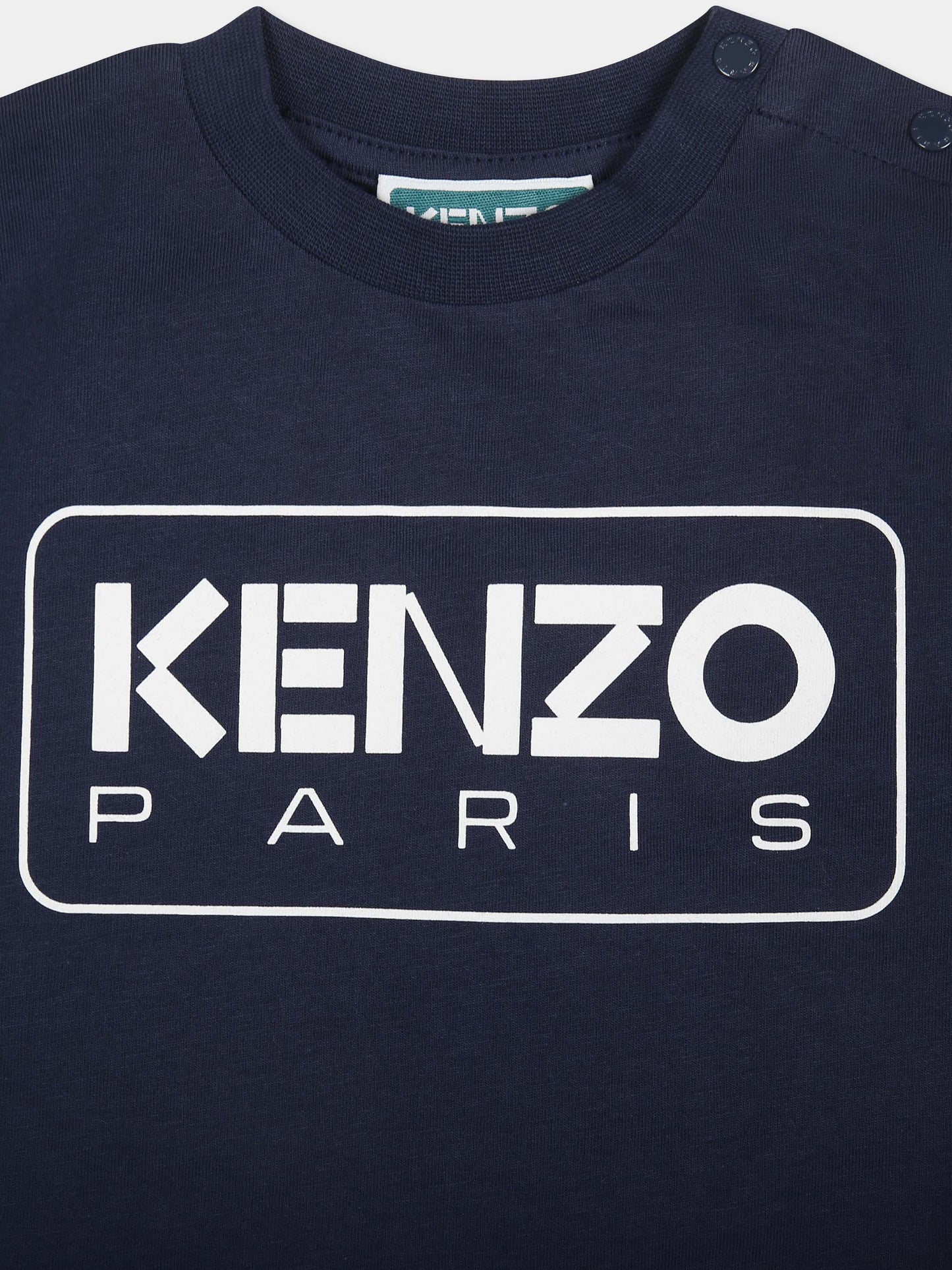 T-shirt blu per neonati con logo,Kenzo Kids,K60518 84A