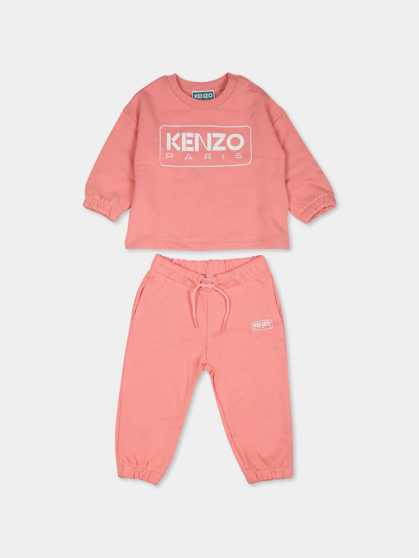 Completo rosa per neonata con logo,Kenzo Kids,K60486 49C