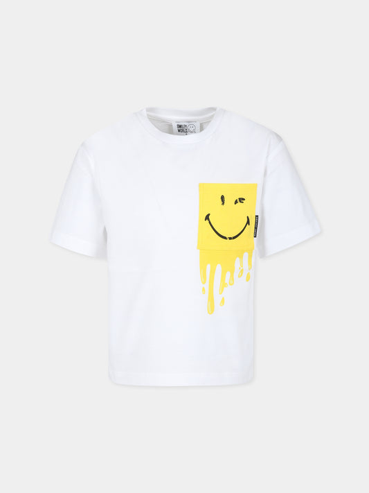 T-shirt bianca per bambino con smile,Marc Jacobs,W60282 10P