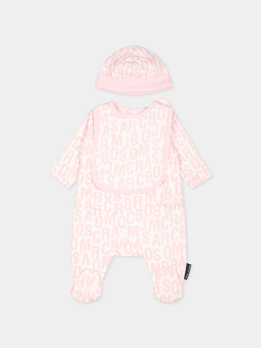 Set tutina rosa per neonata con logo,Marc Jacobs,W60328 475