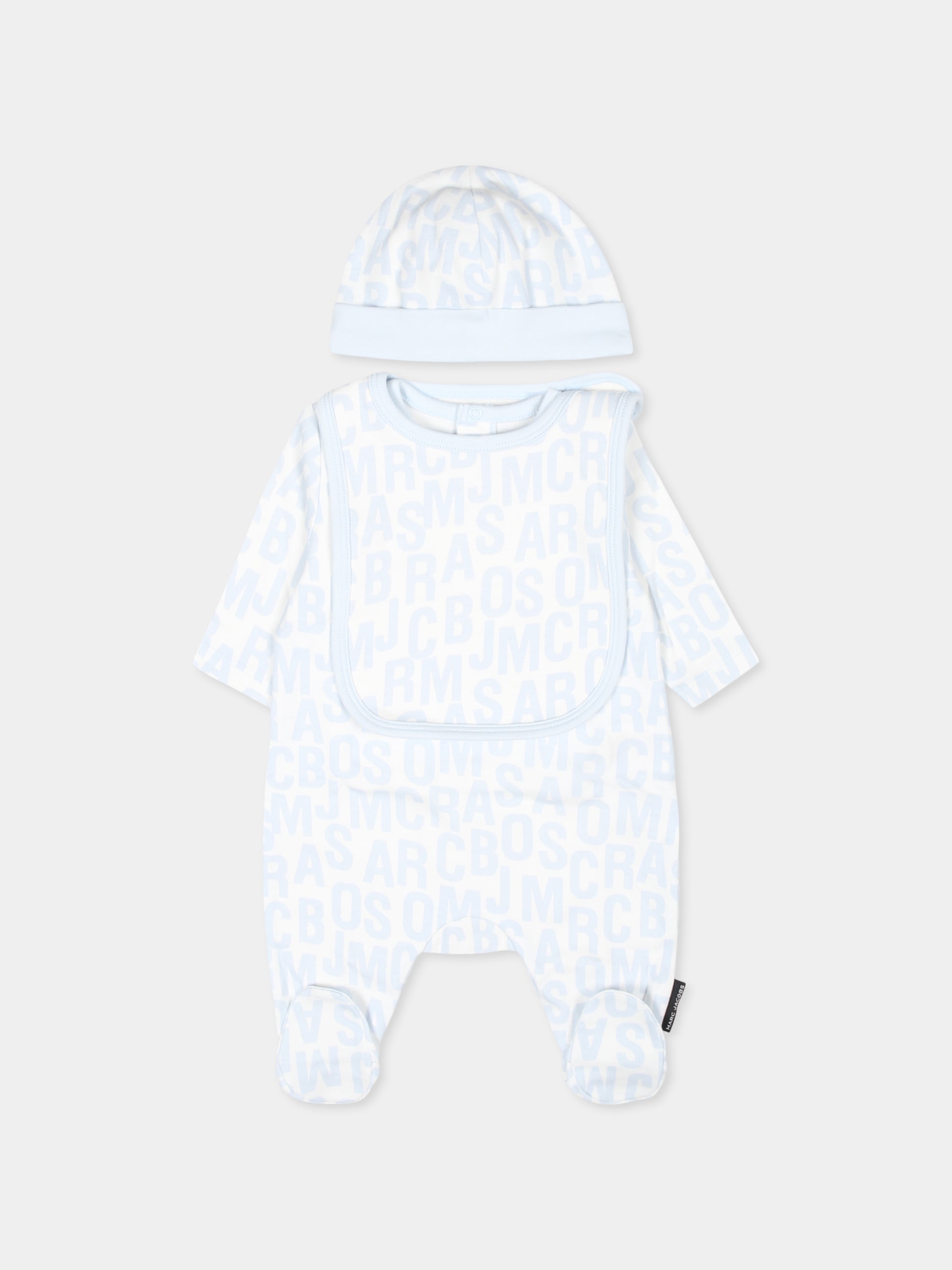 Set tutina celeste per neonato con logo,Marc Jacobs,W60328 791