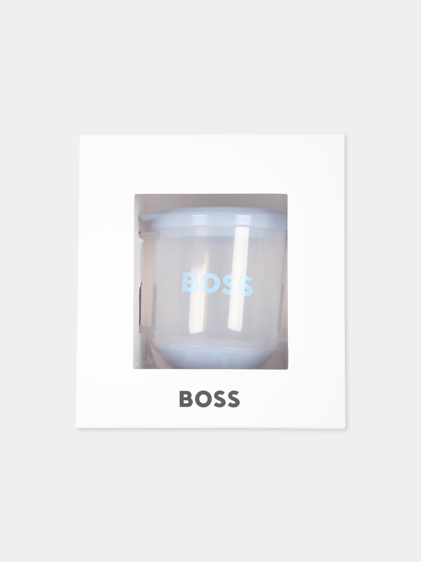 Bicchiere celeste per neonato con logo,Boss,J90P27 771