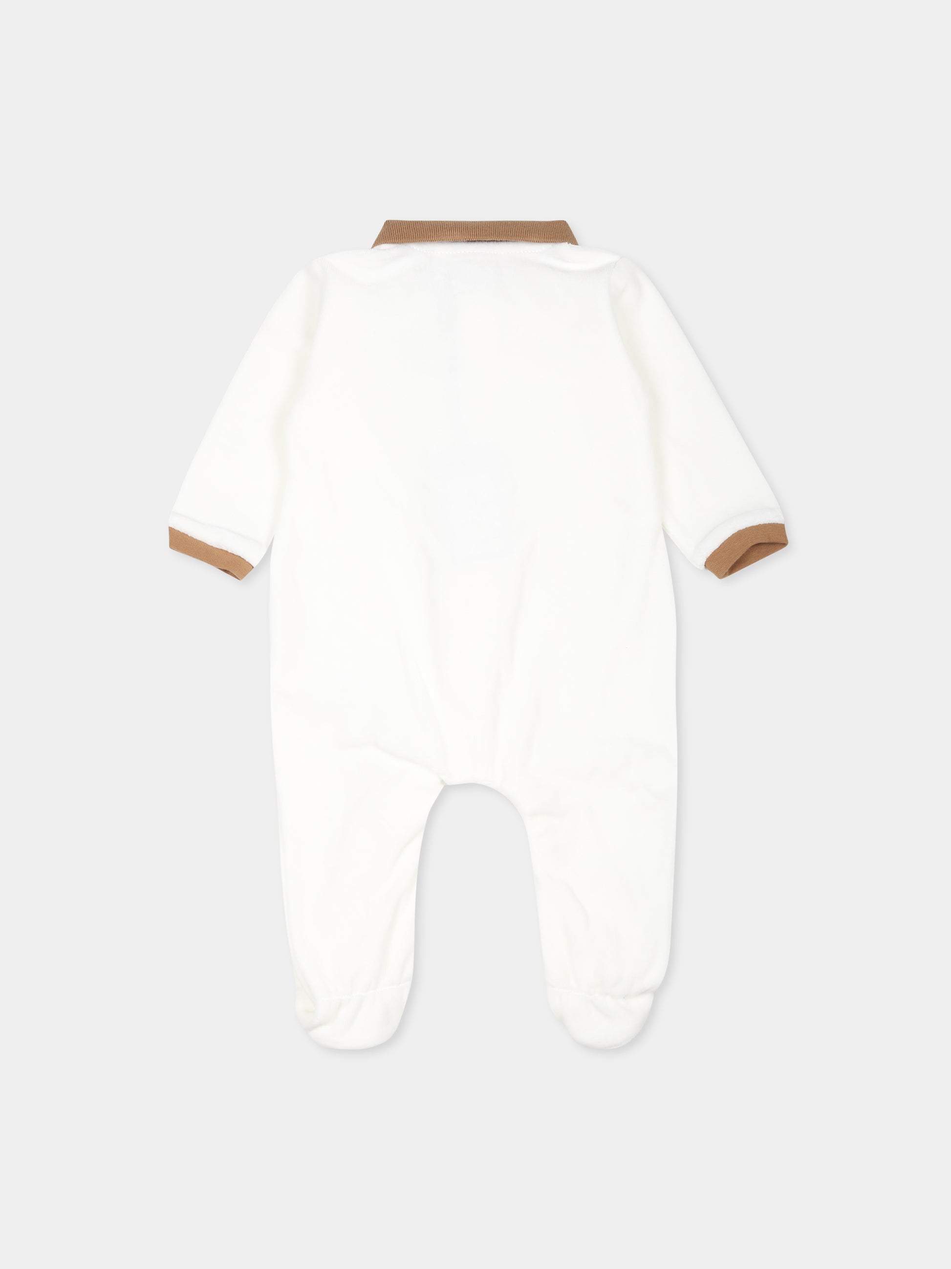 Ivory babygrow for baby boy with logo,Boss,J51046 117