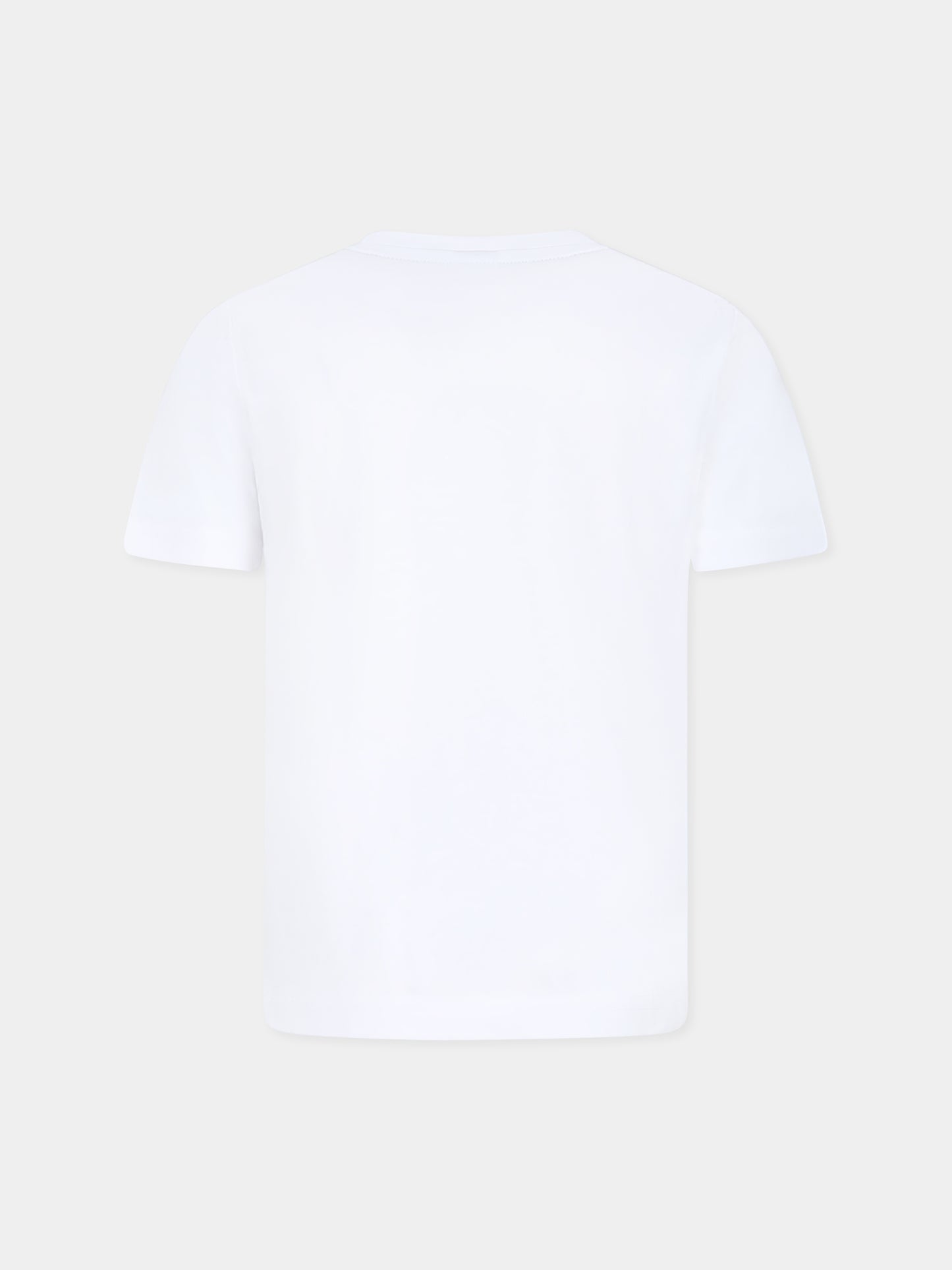 T-shirt blanc pour garçon avec logo