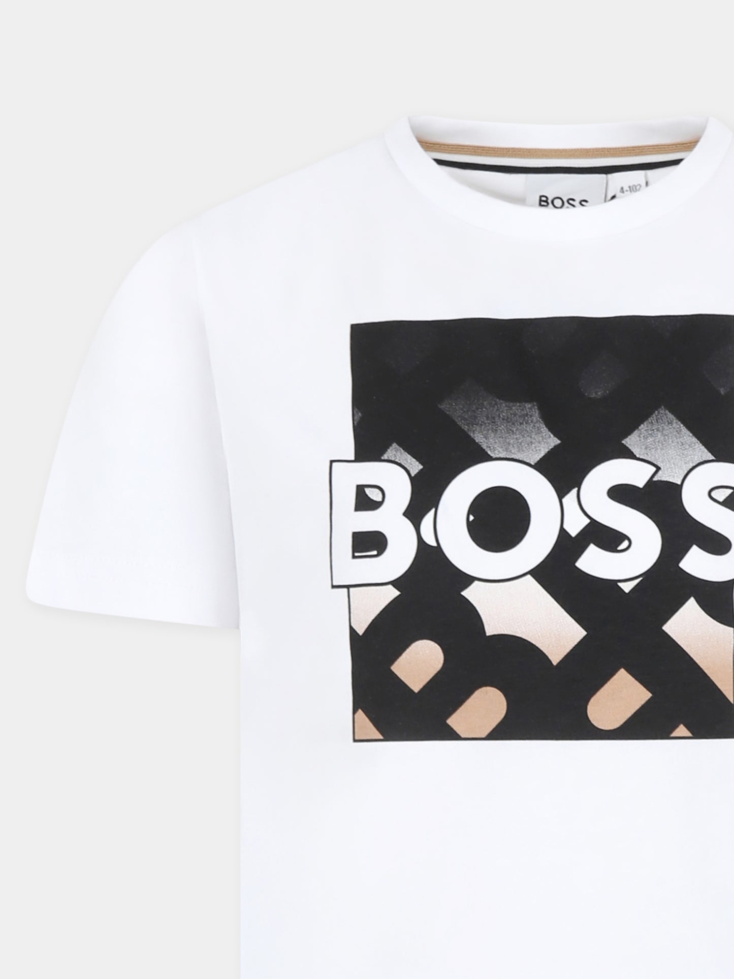 T-shirt blanc pour garçon avec logo