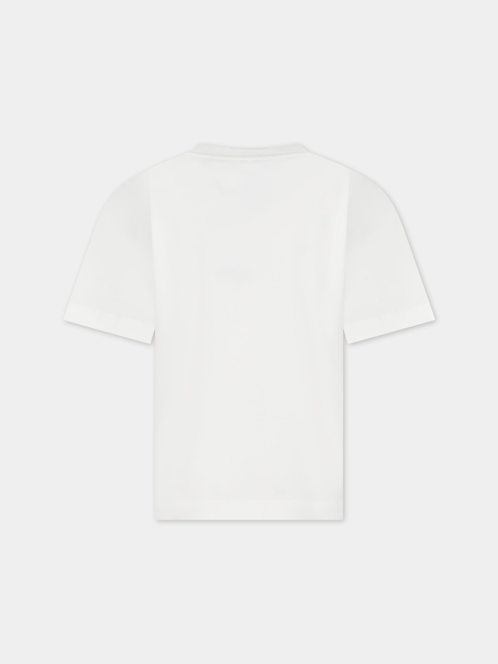 Maxi t-shirt bianca per bambina con Teddy Bear e logo,Moschino Kids,H3M02T LBA11 10063