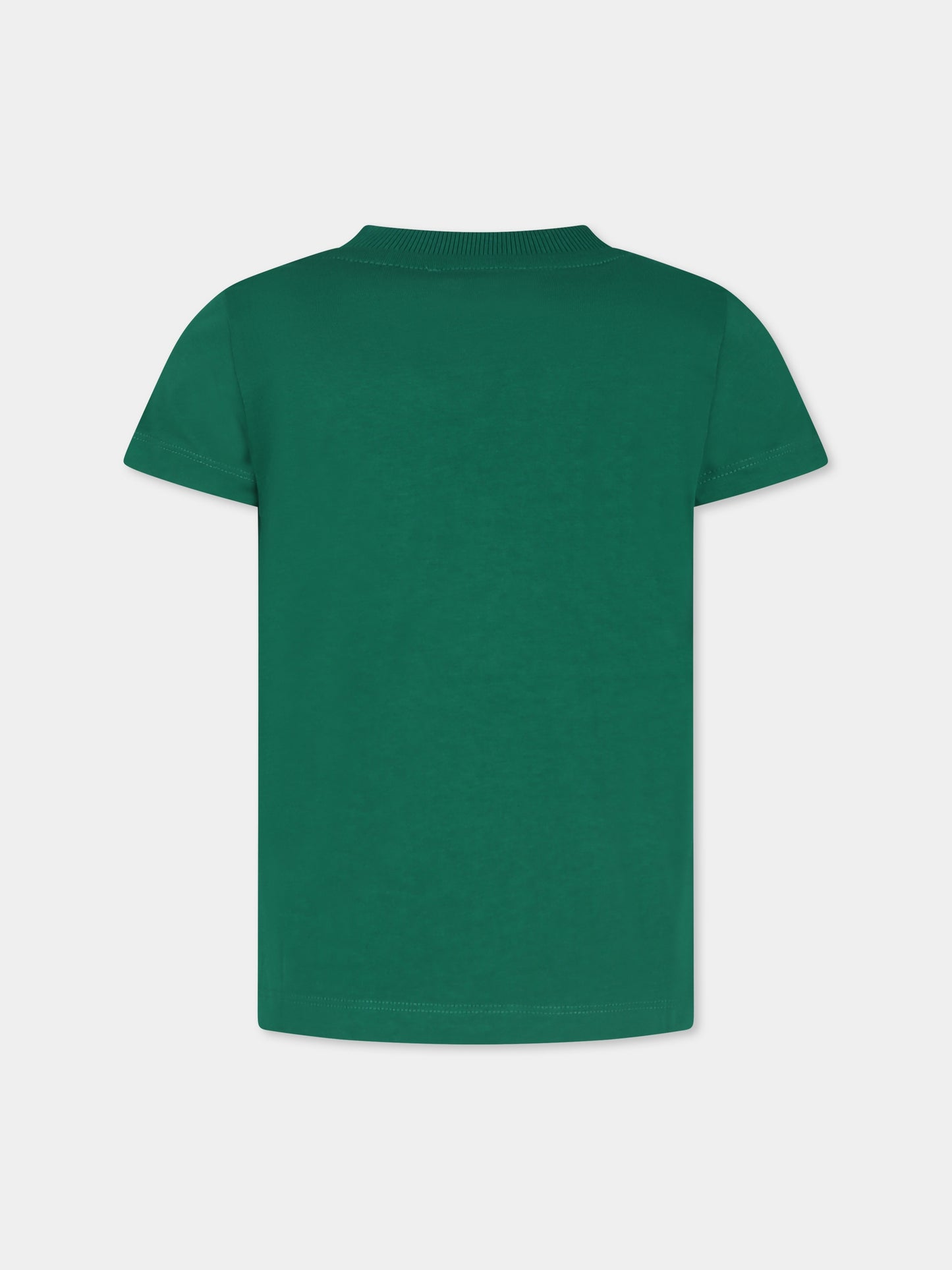 T-shirt verde per bambini con due Teddy Bears,Moschino Kids,HVM04K LAA01 30139